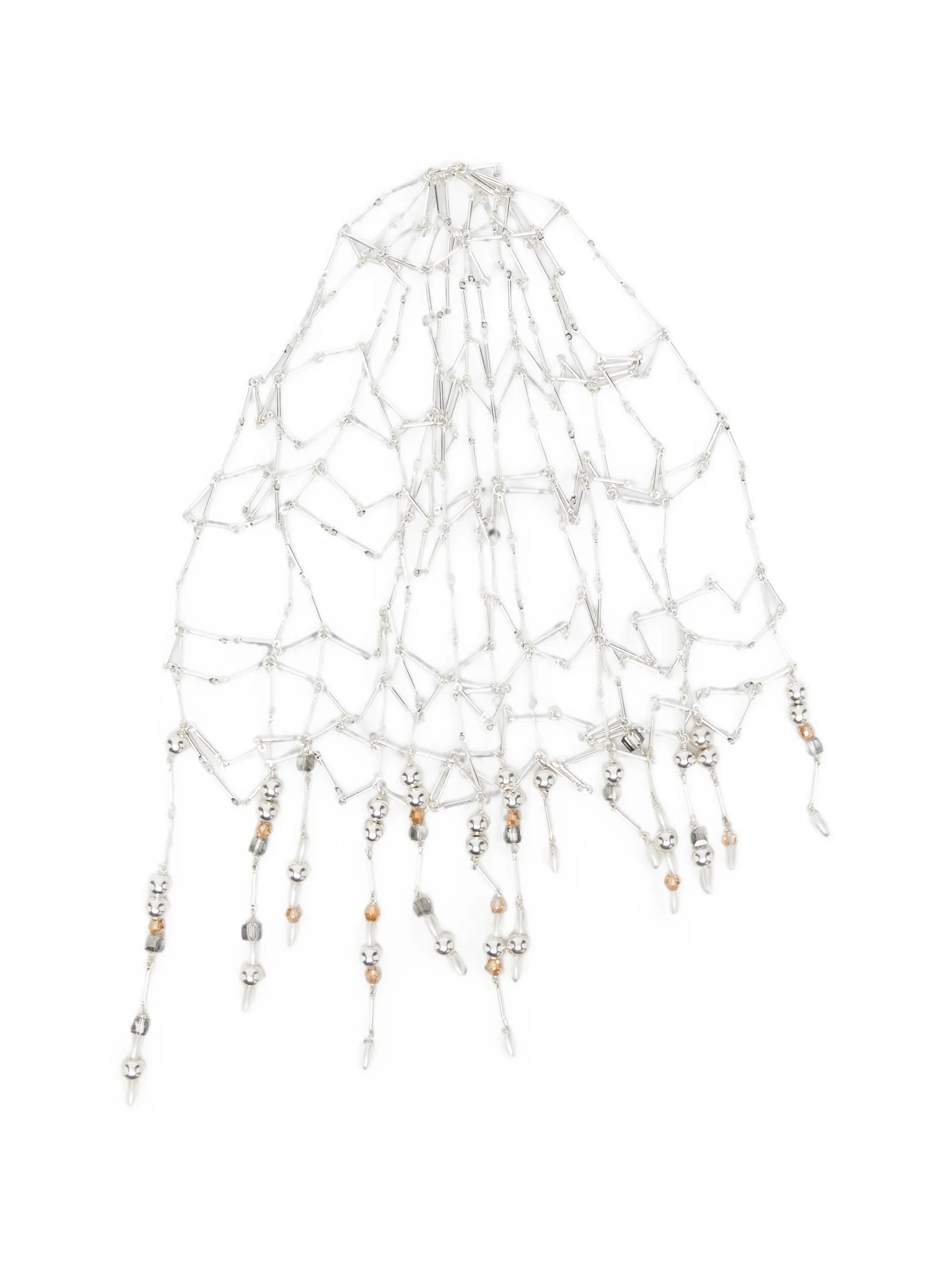 beanie hat with pearl fringes