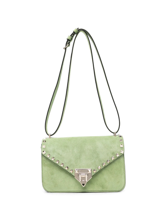Rockstud leather shoulder bag