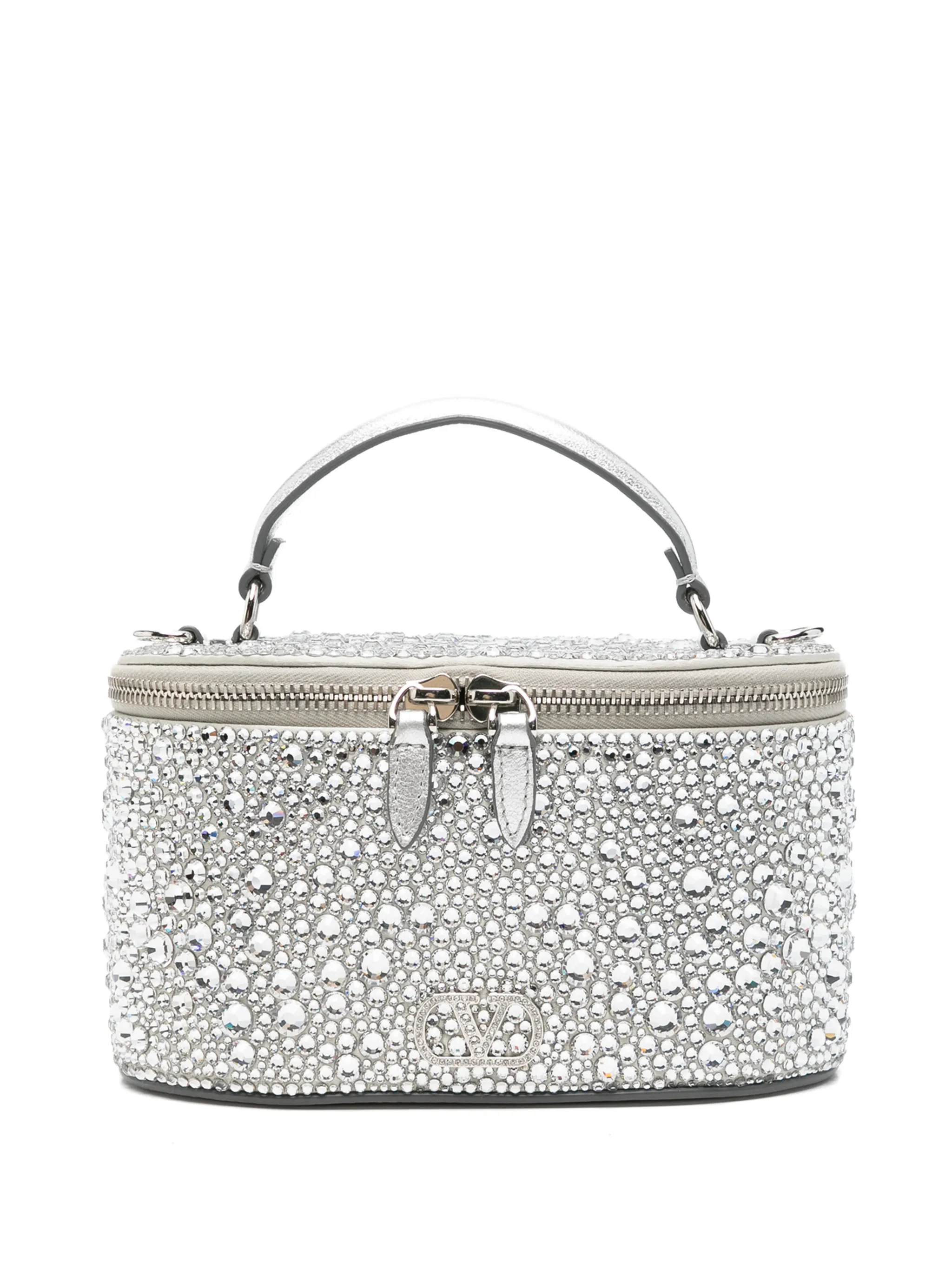 VLogo Signature crystal-embellished vanity case
