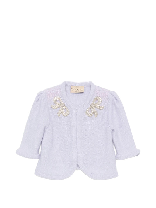 bow-embellished cardigan