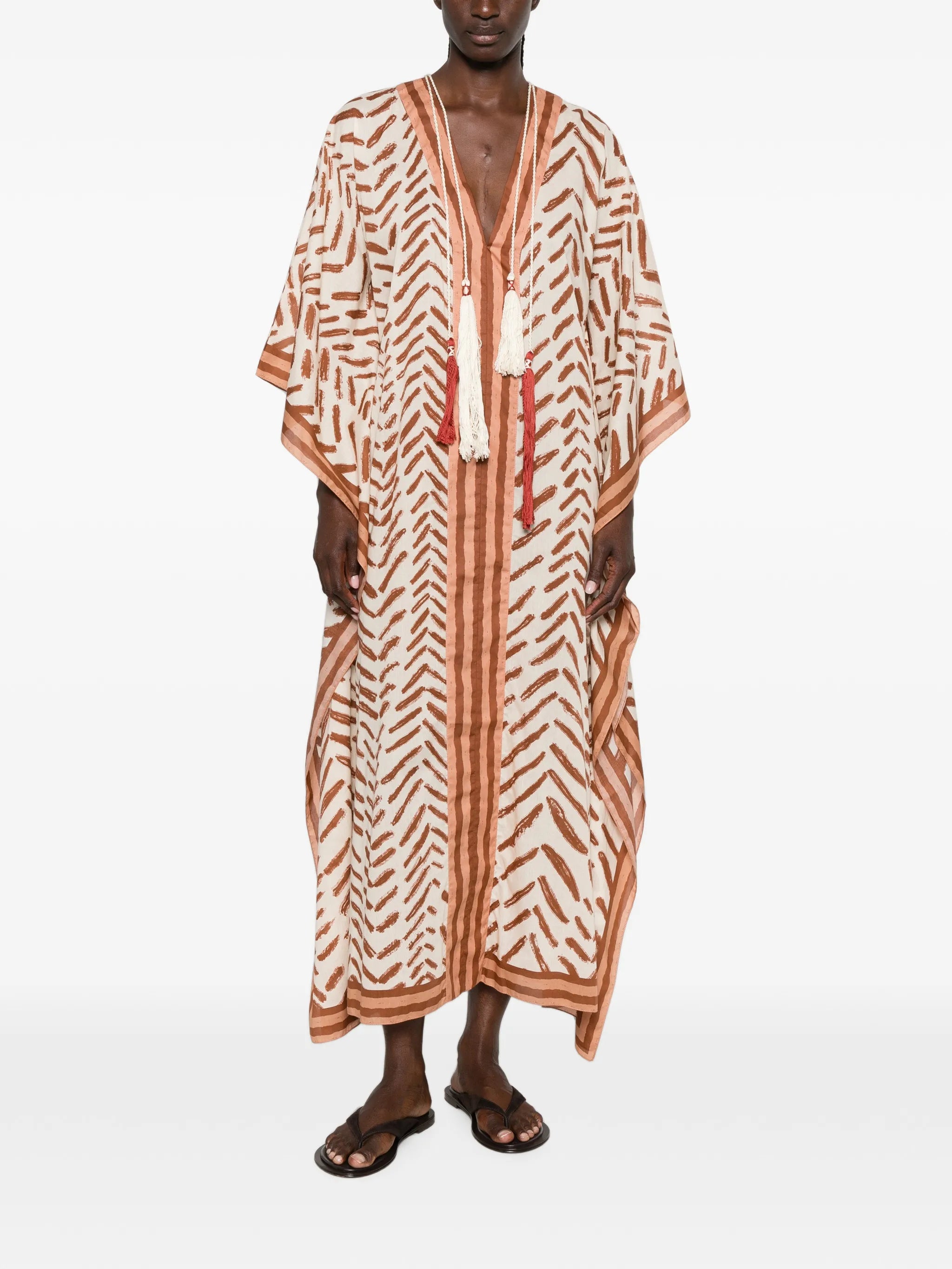 tassel-detail midi dress