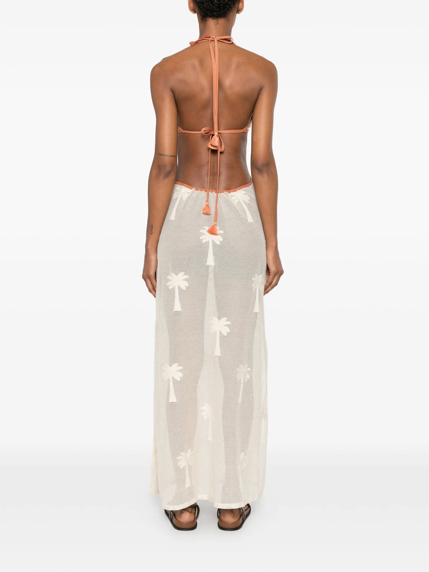 Ebb and Flow palm-tree maxi dress