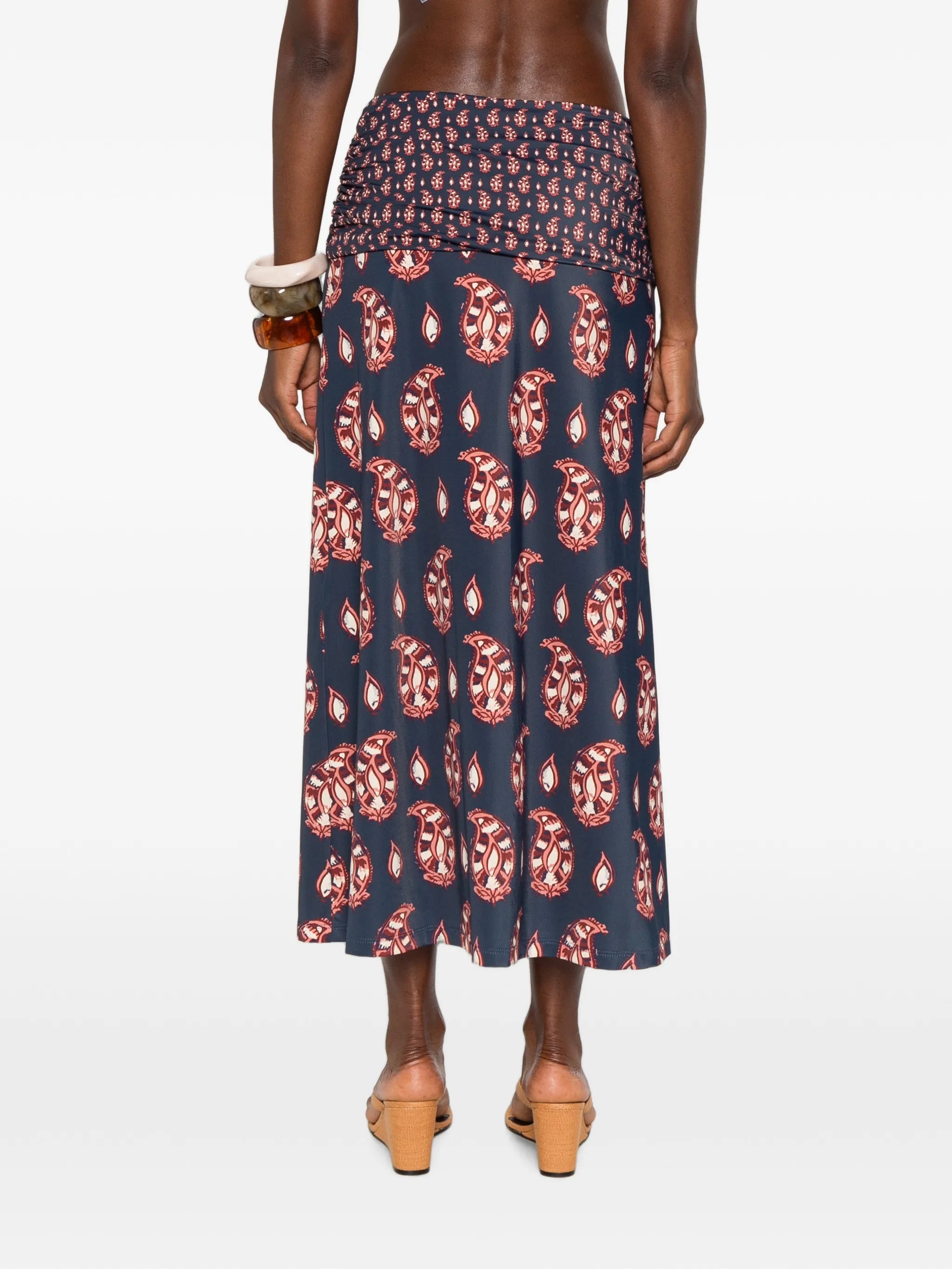 The Sun paisley-pattern midi skirt