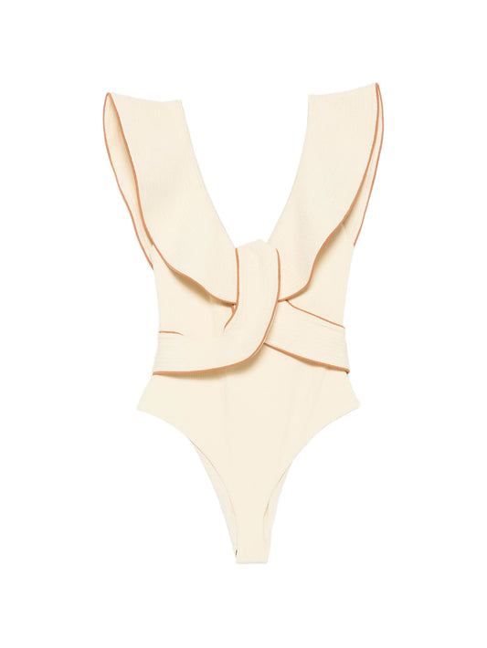 Beaches crinkle ruffled-detail swimsuit