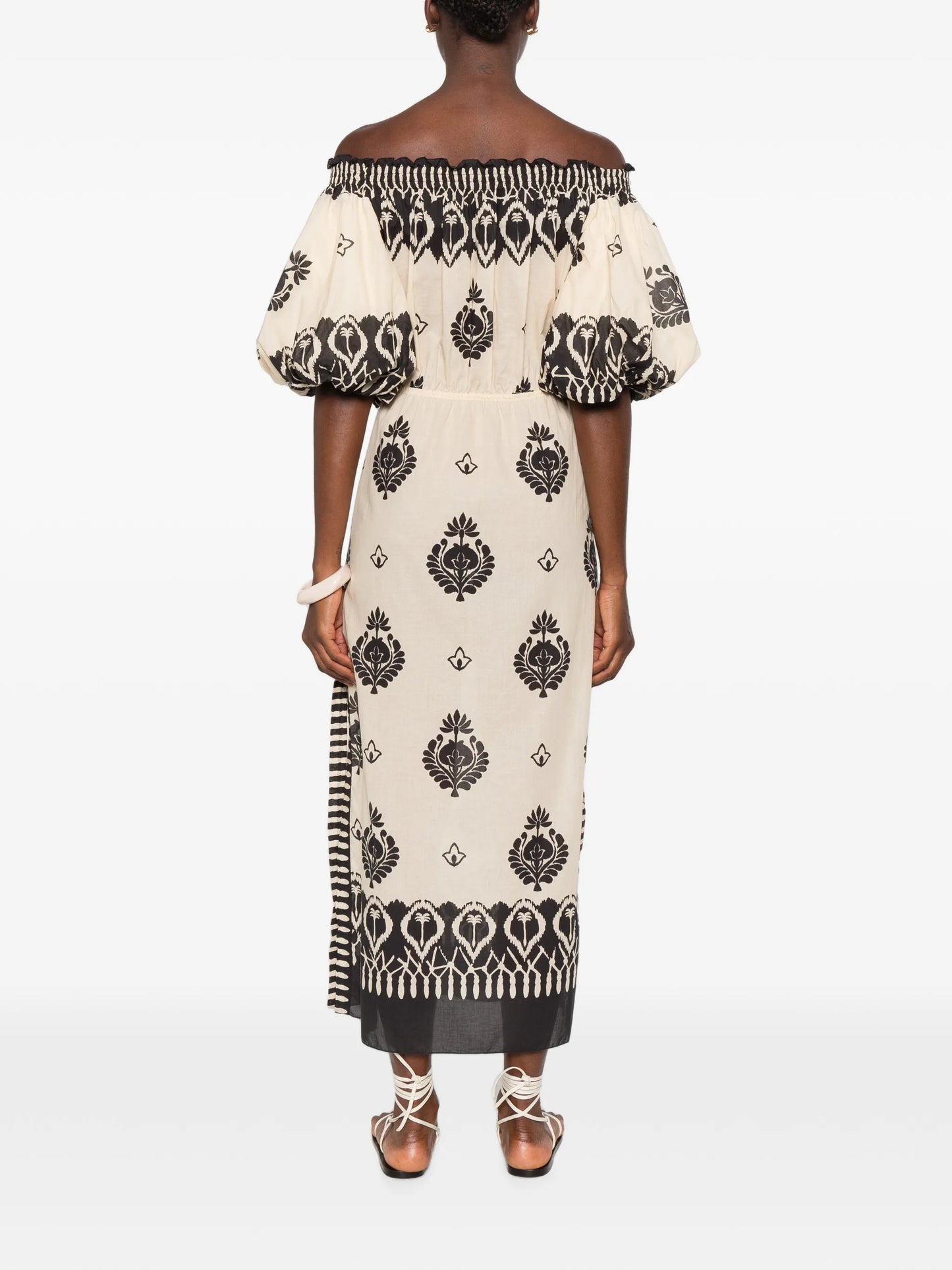 Harbor Hues off-shoulder midi dress