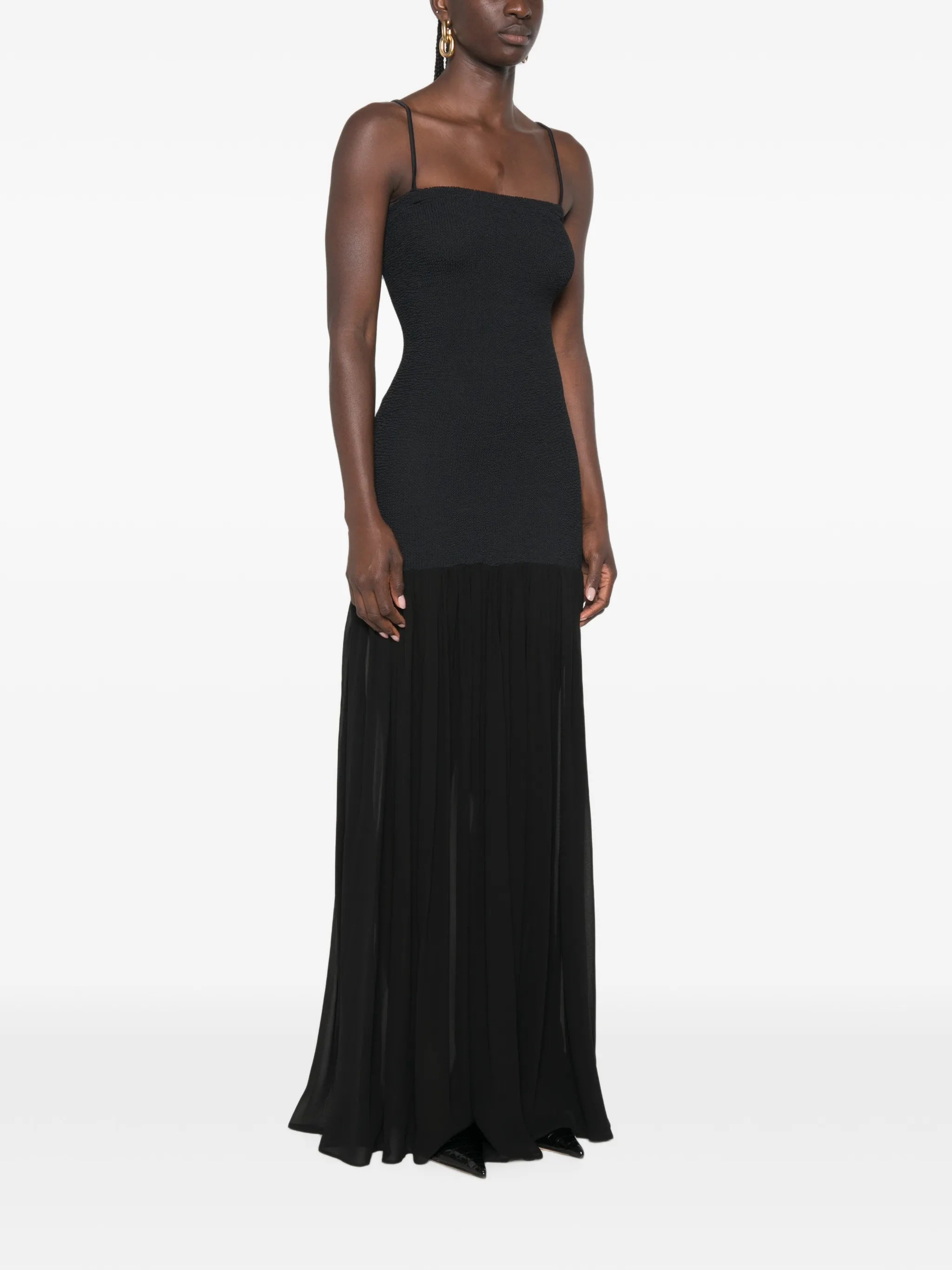 square-neck maxi dress