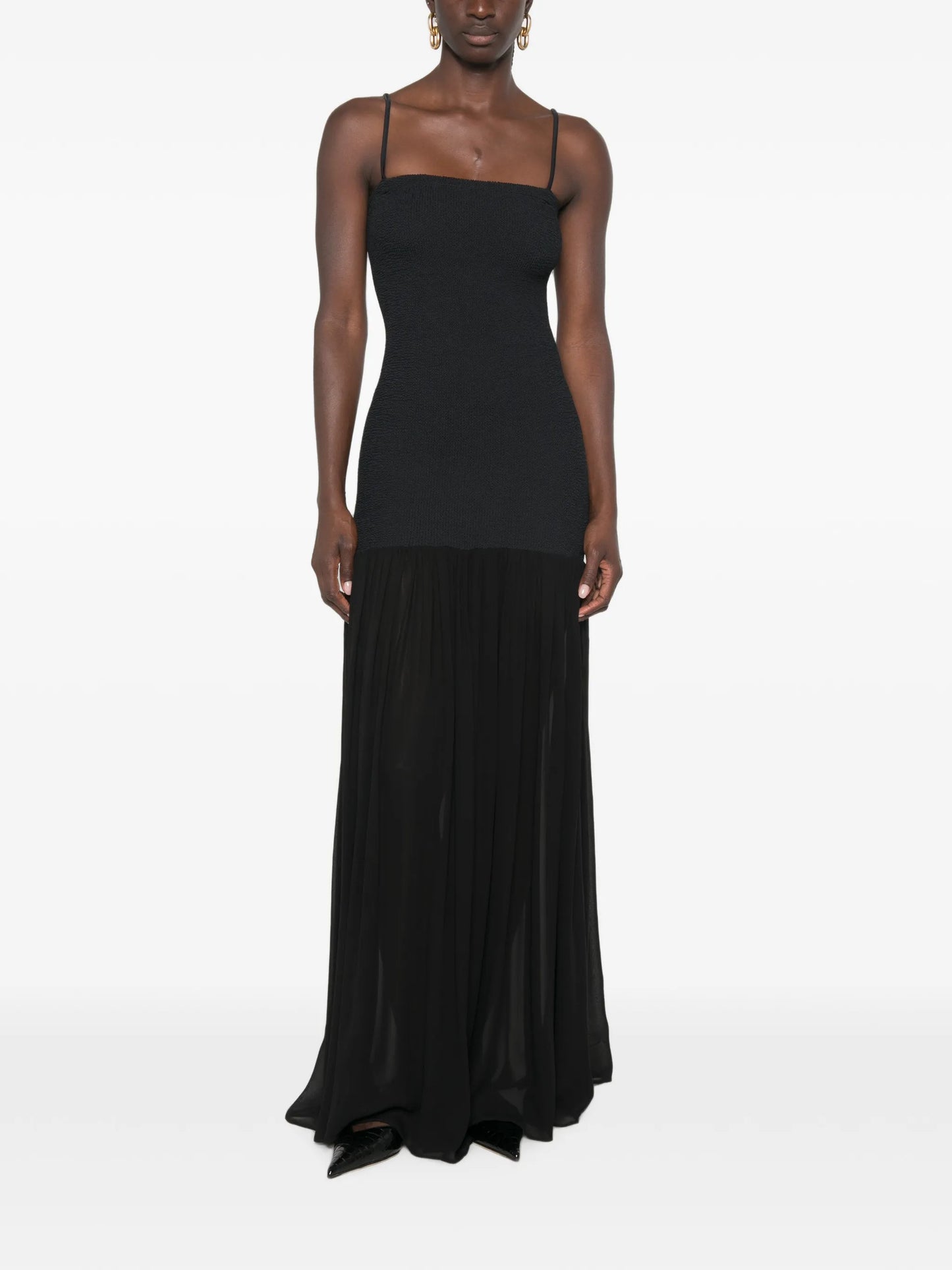 square-neck maxi dress