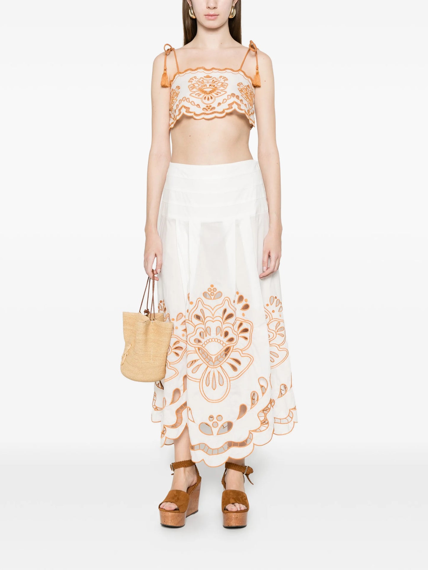 Tropi embroidered tassel-detail top