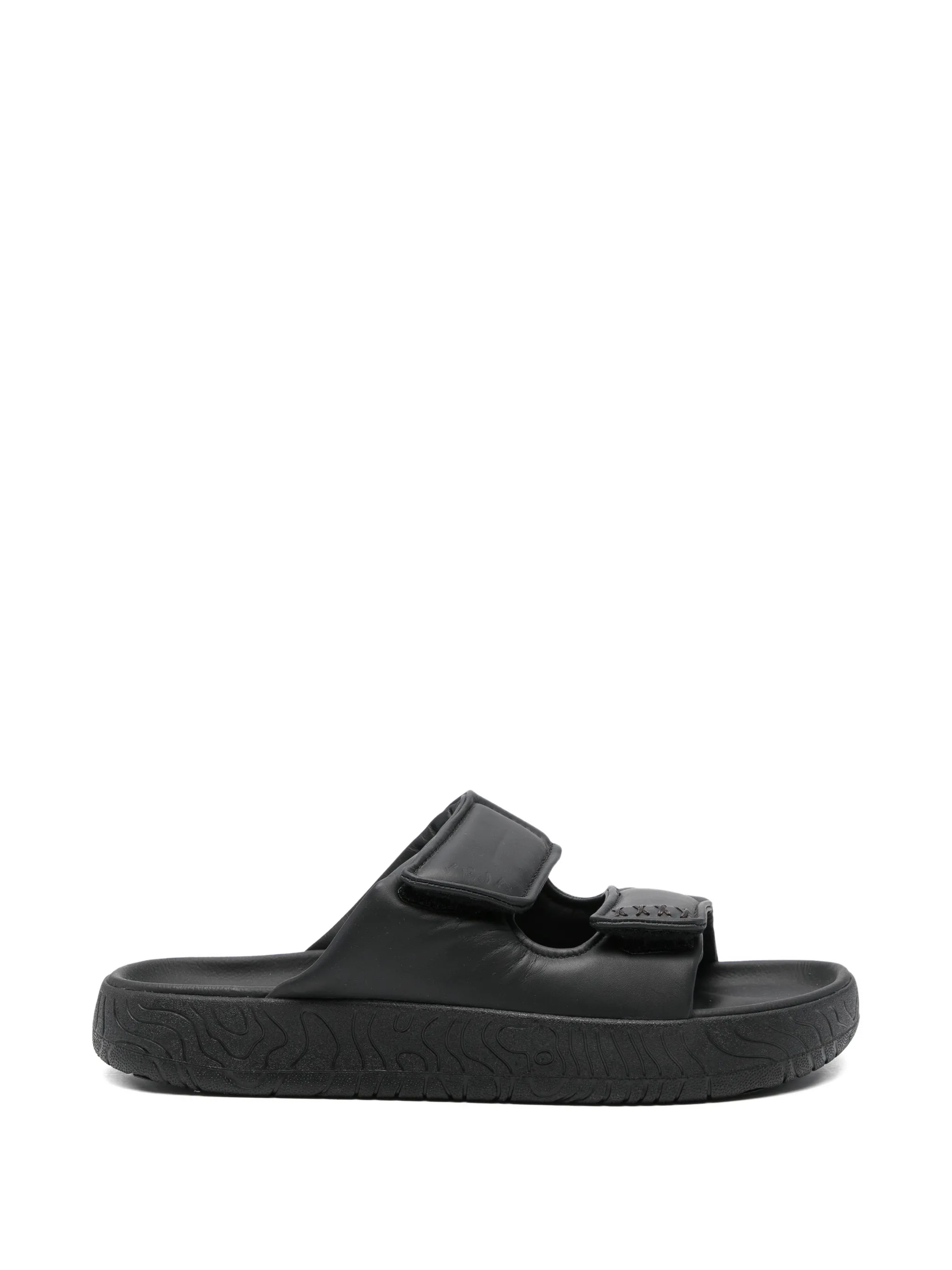 Etna bold leather full black slides