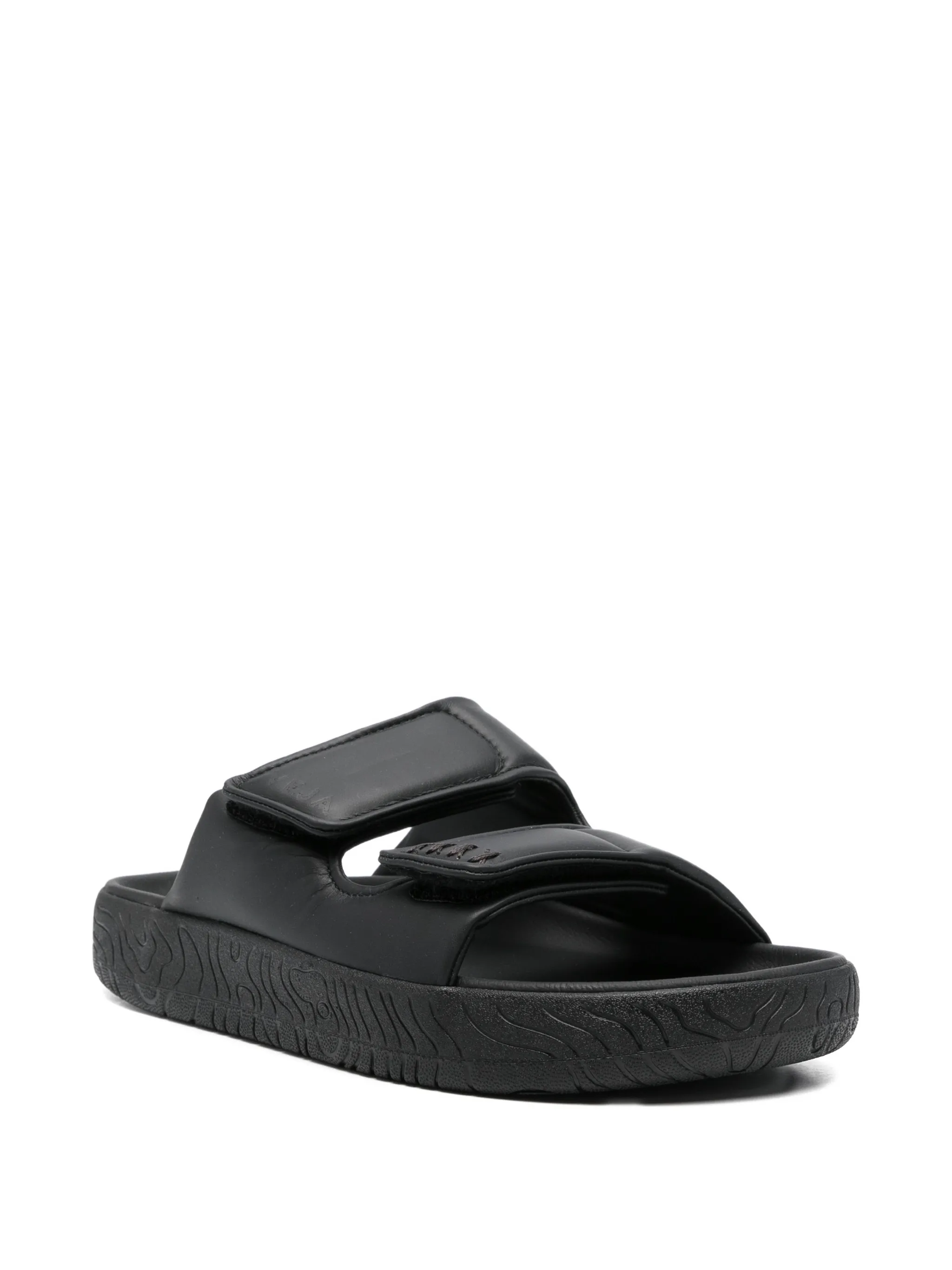 Etna bold leather full black slides