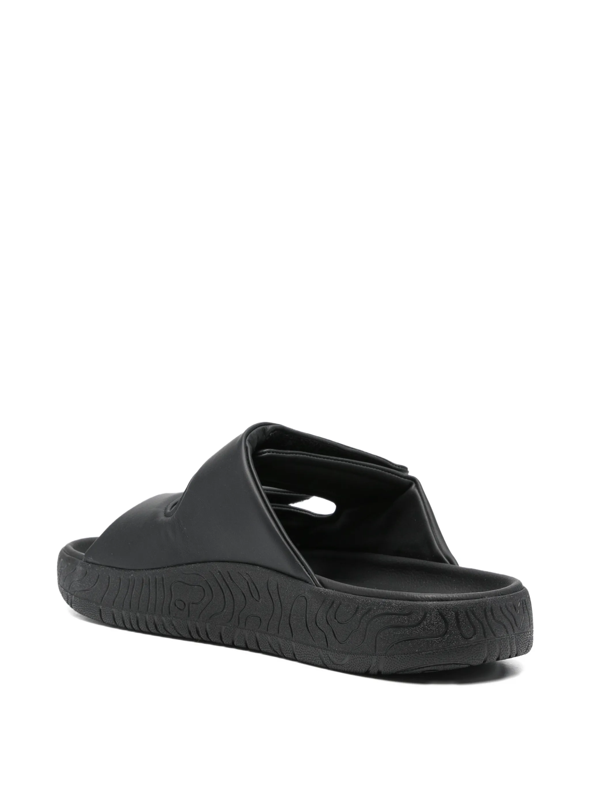 Etna bold leather full black slides