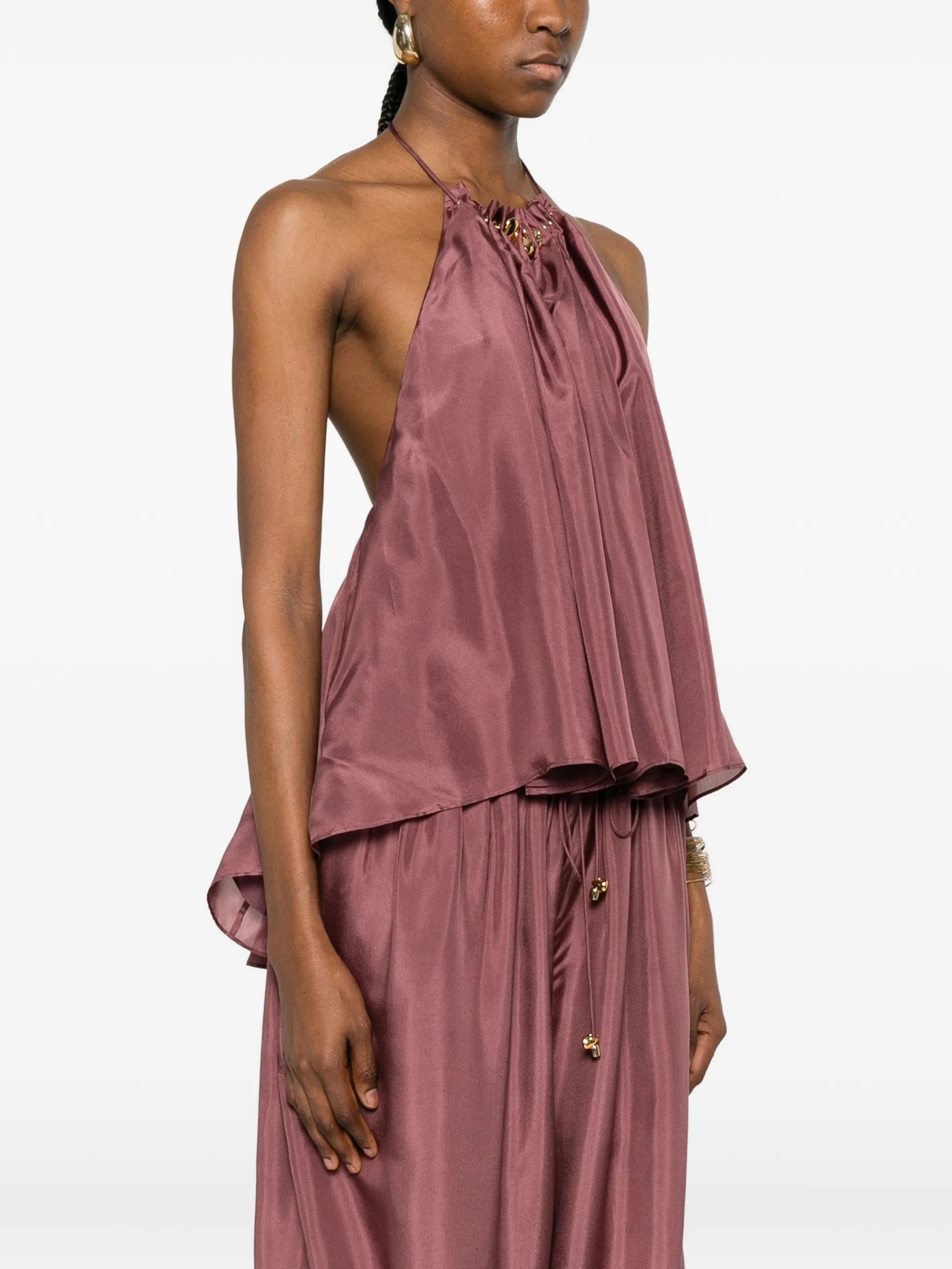 Aster bead-embellishment blouse