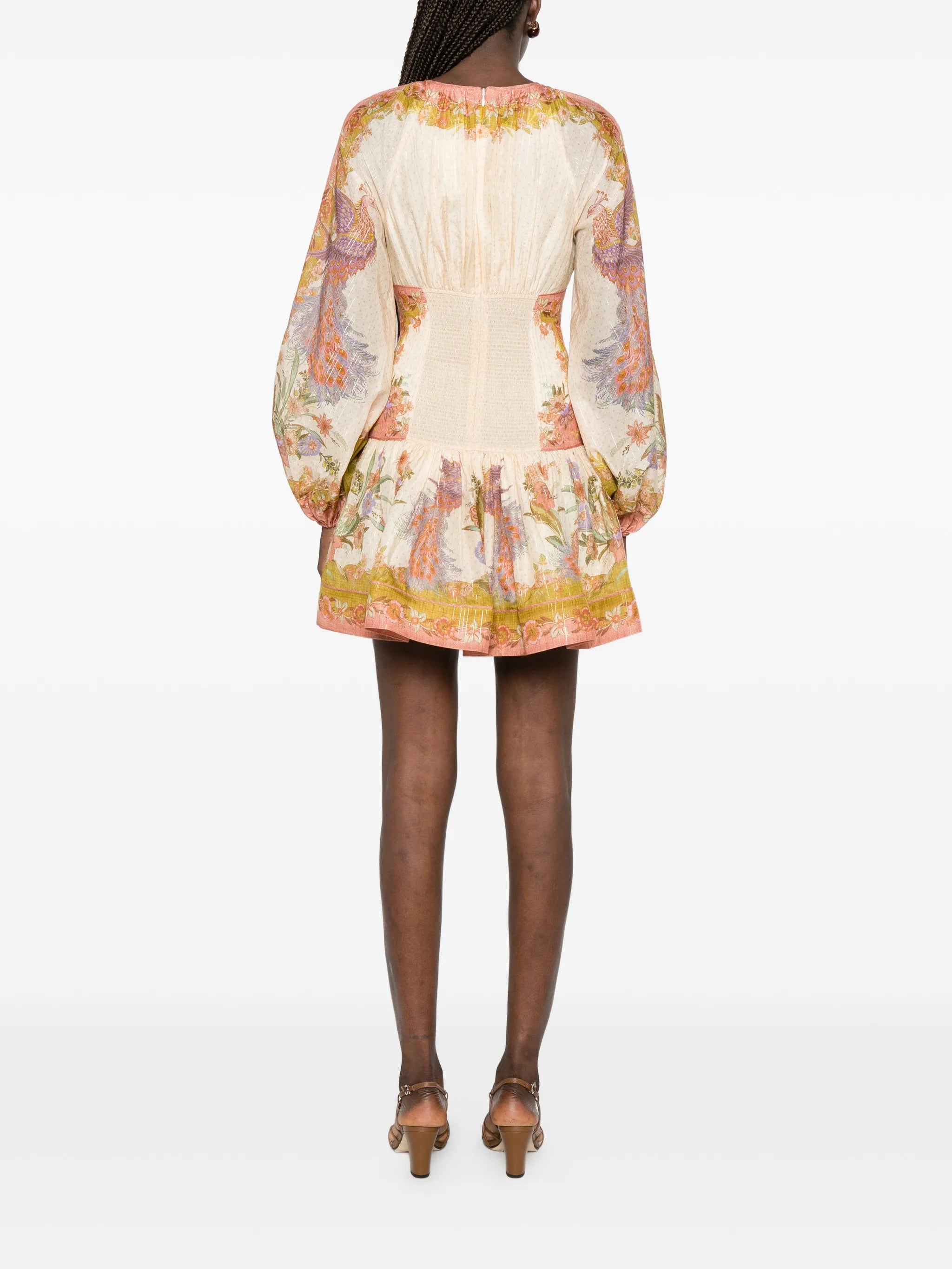 Indra floral-print mini dress