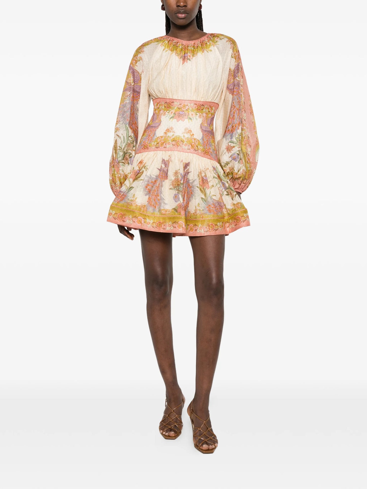 Indra floral-print mini dress