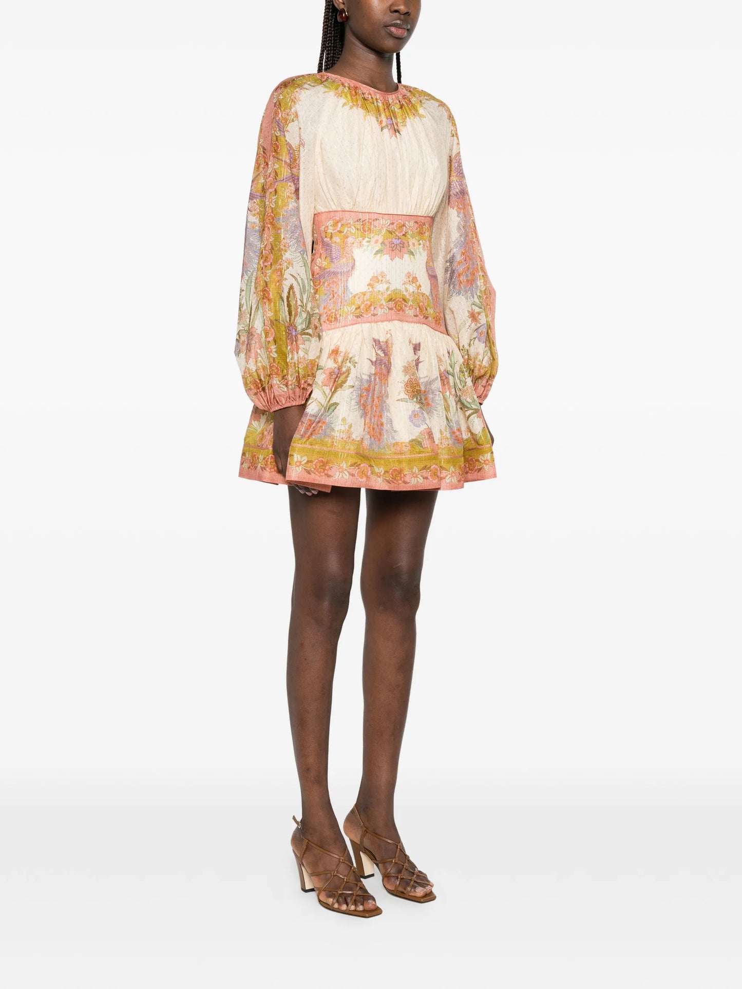Indra floral-print mini dress