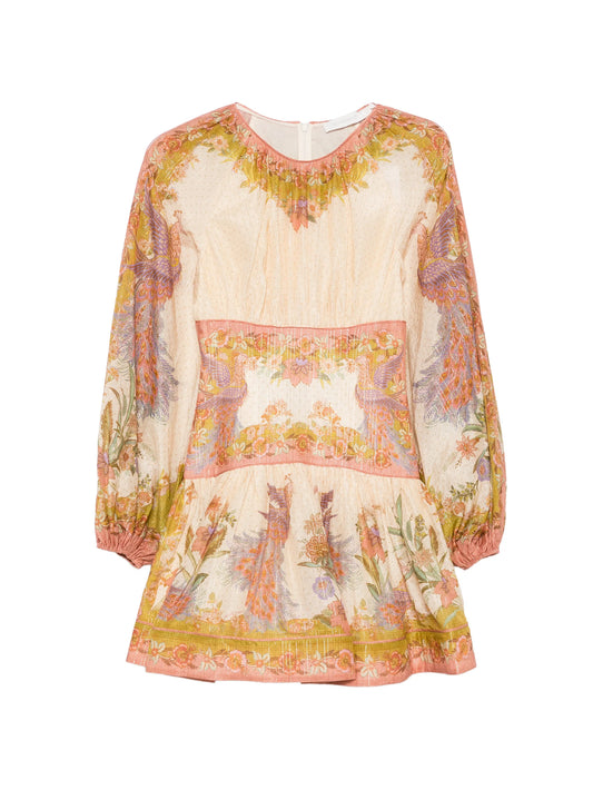 Indra floral-print mini dress