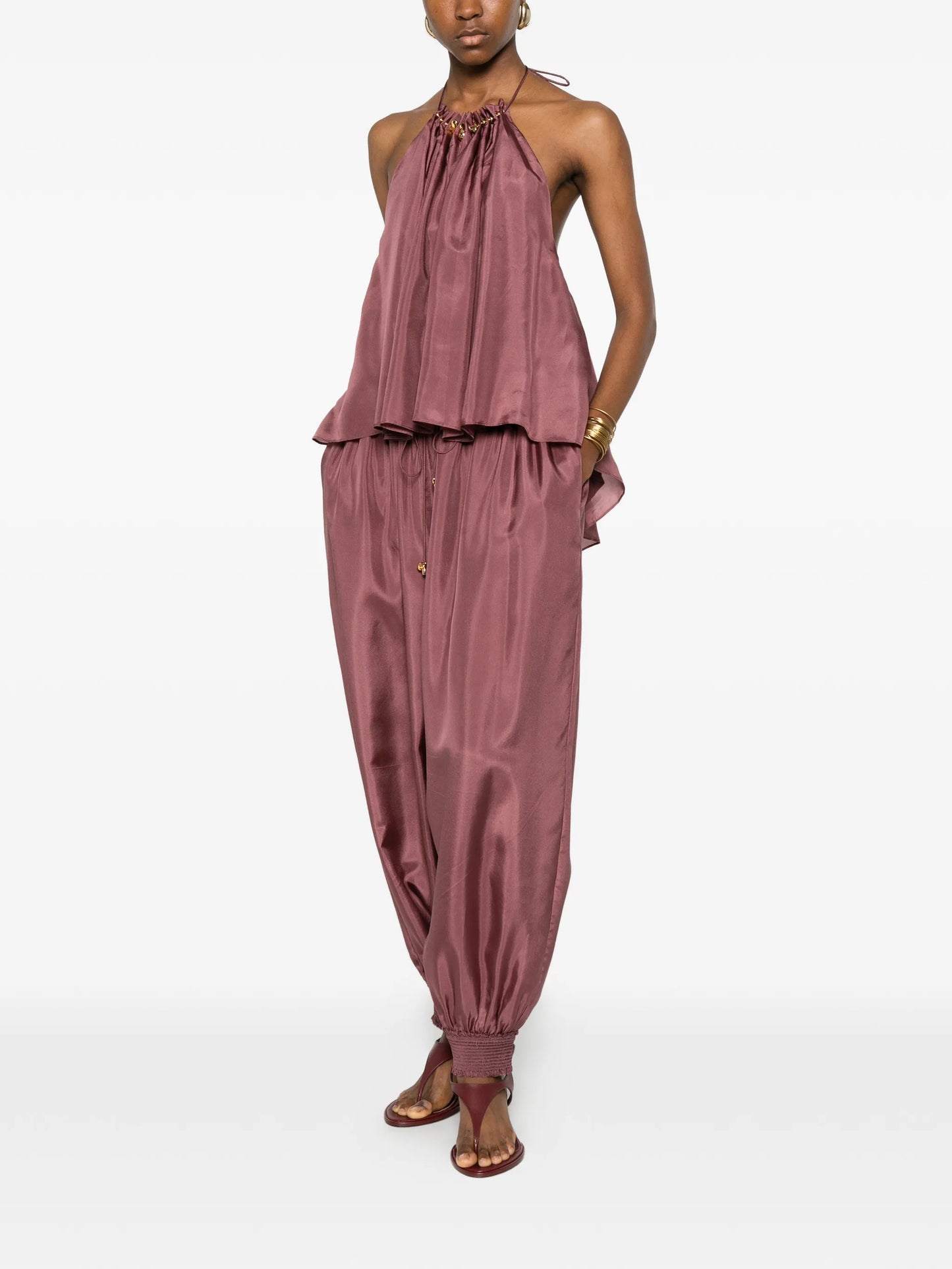 Aster elasticated-waistband trousers