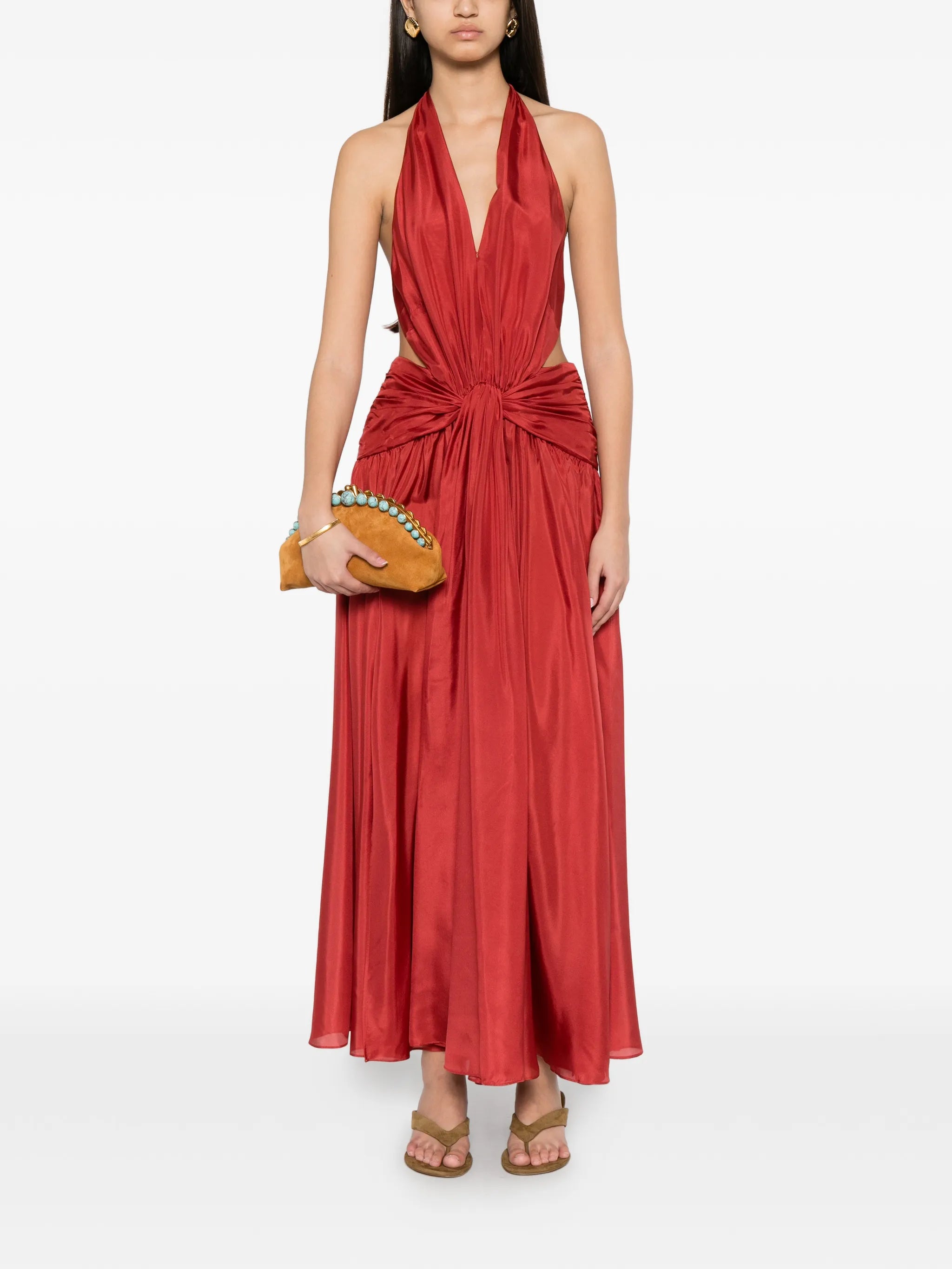 Indra plunge-neck dress