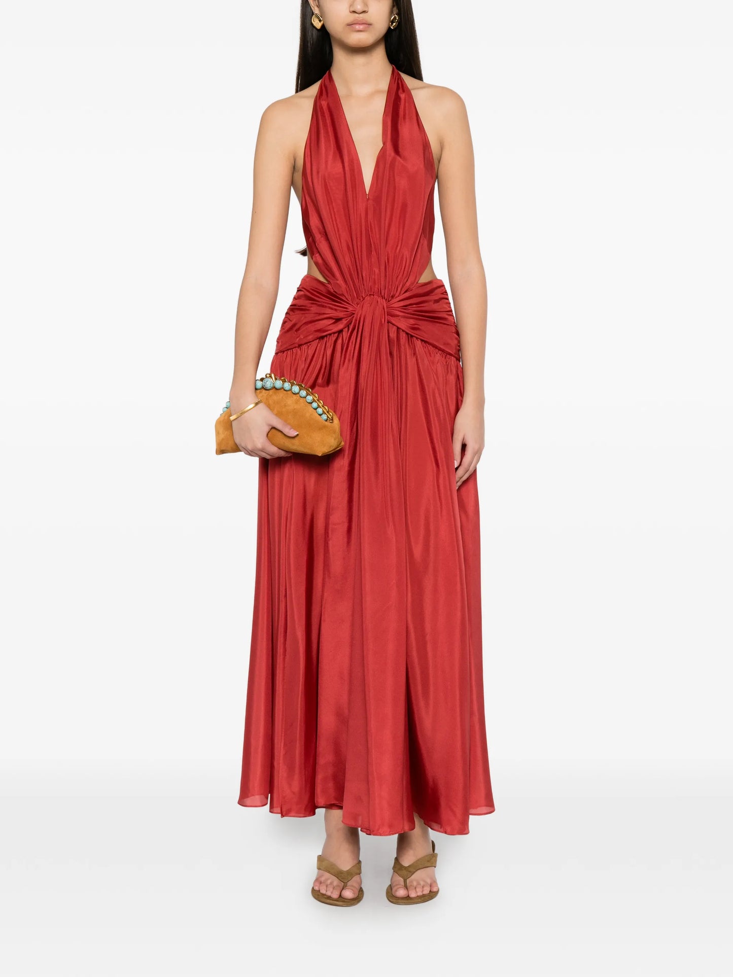 Indra plunge-neck dress