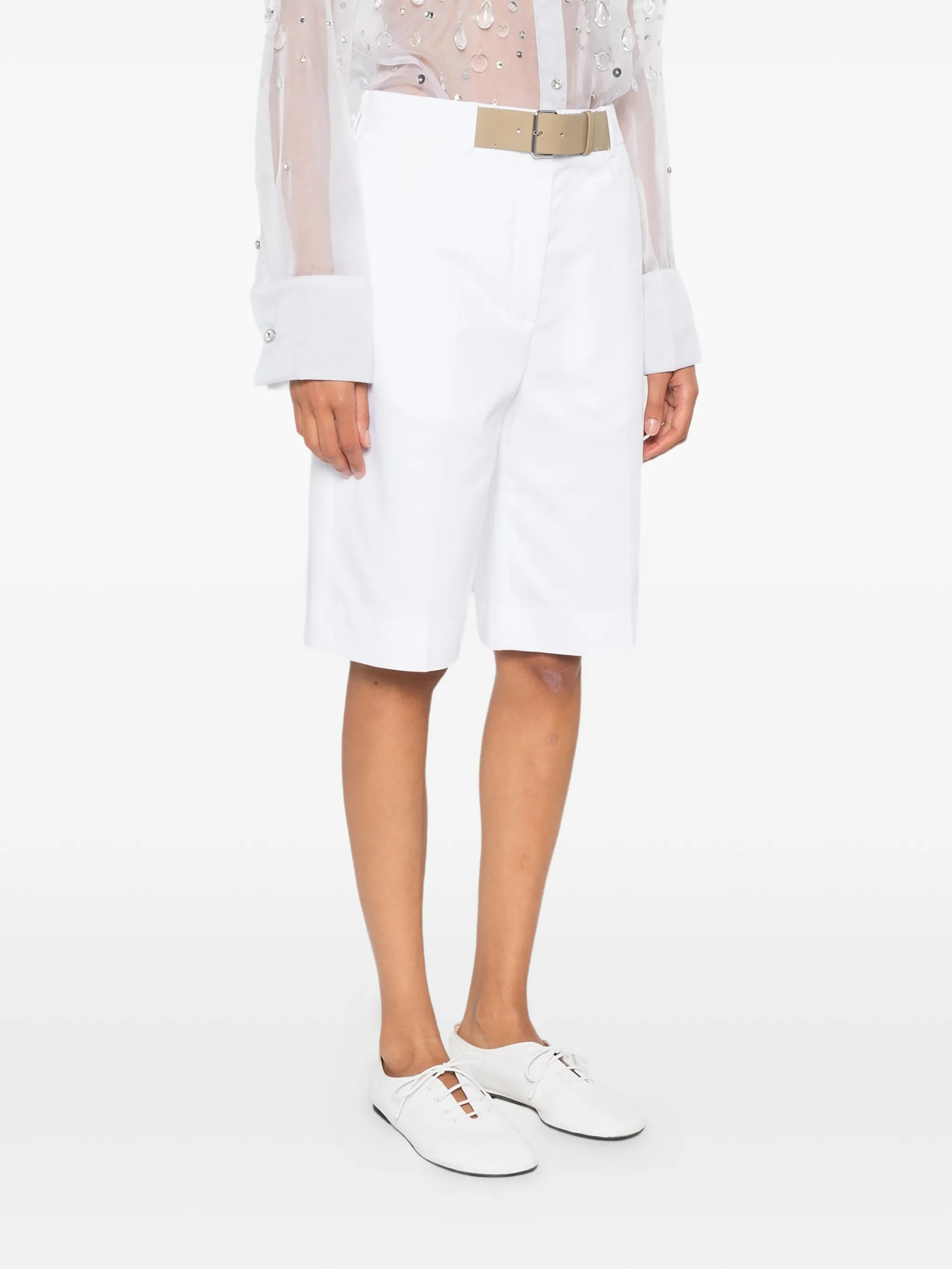 Double T pleated shorts