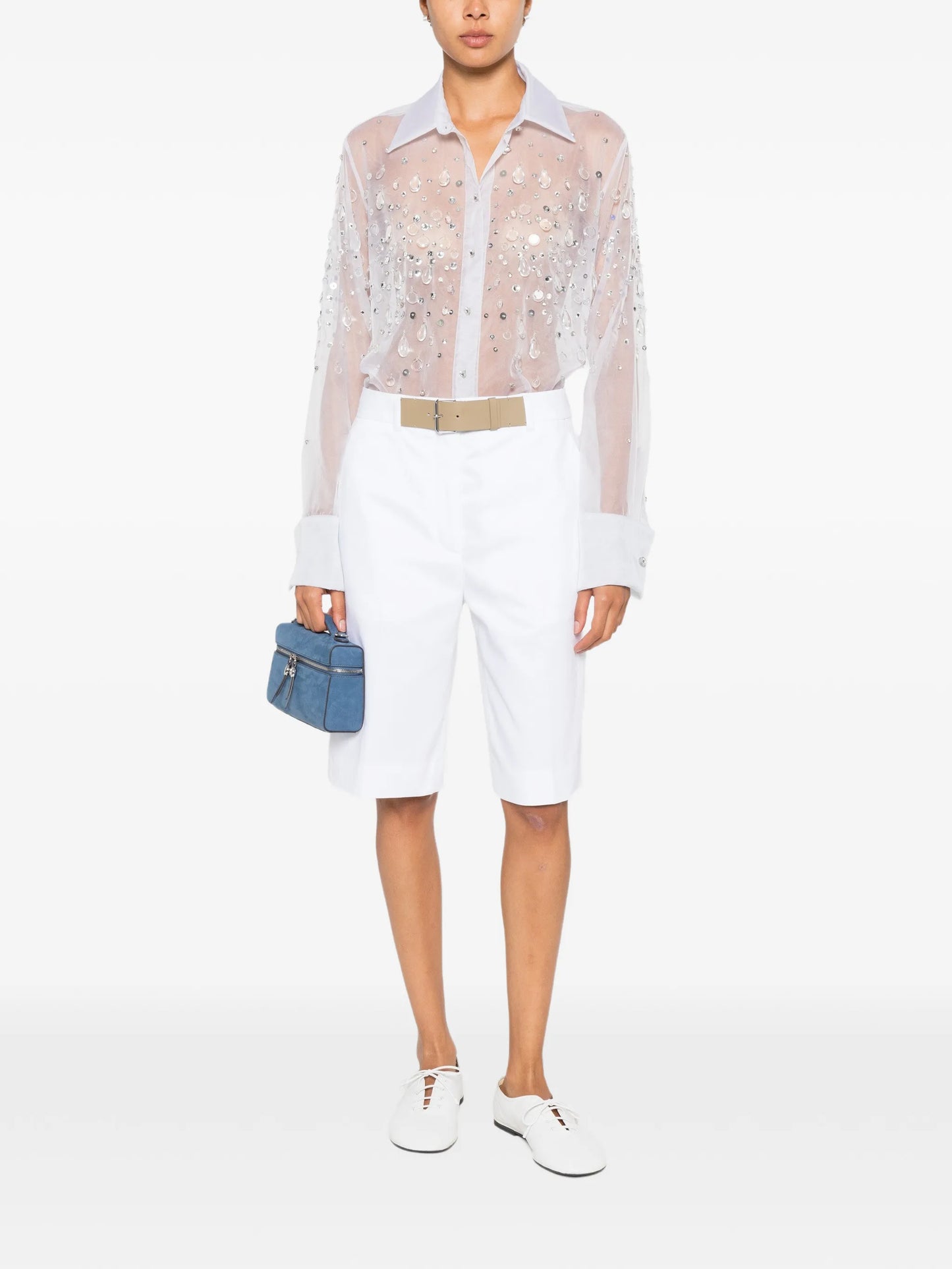 Double T pleated shorts