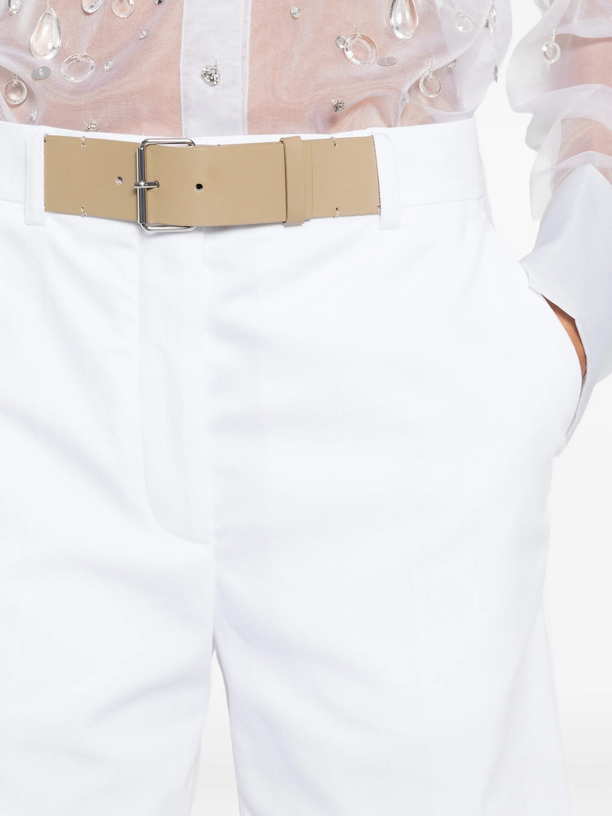 Double T pleated shorts