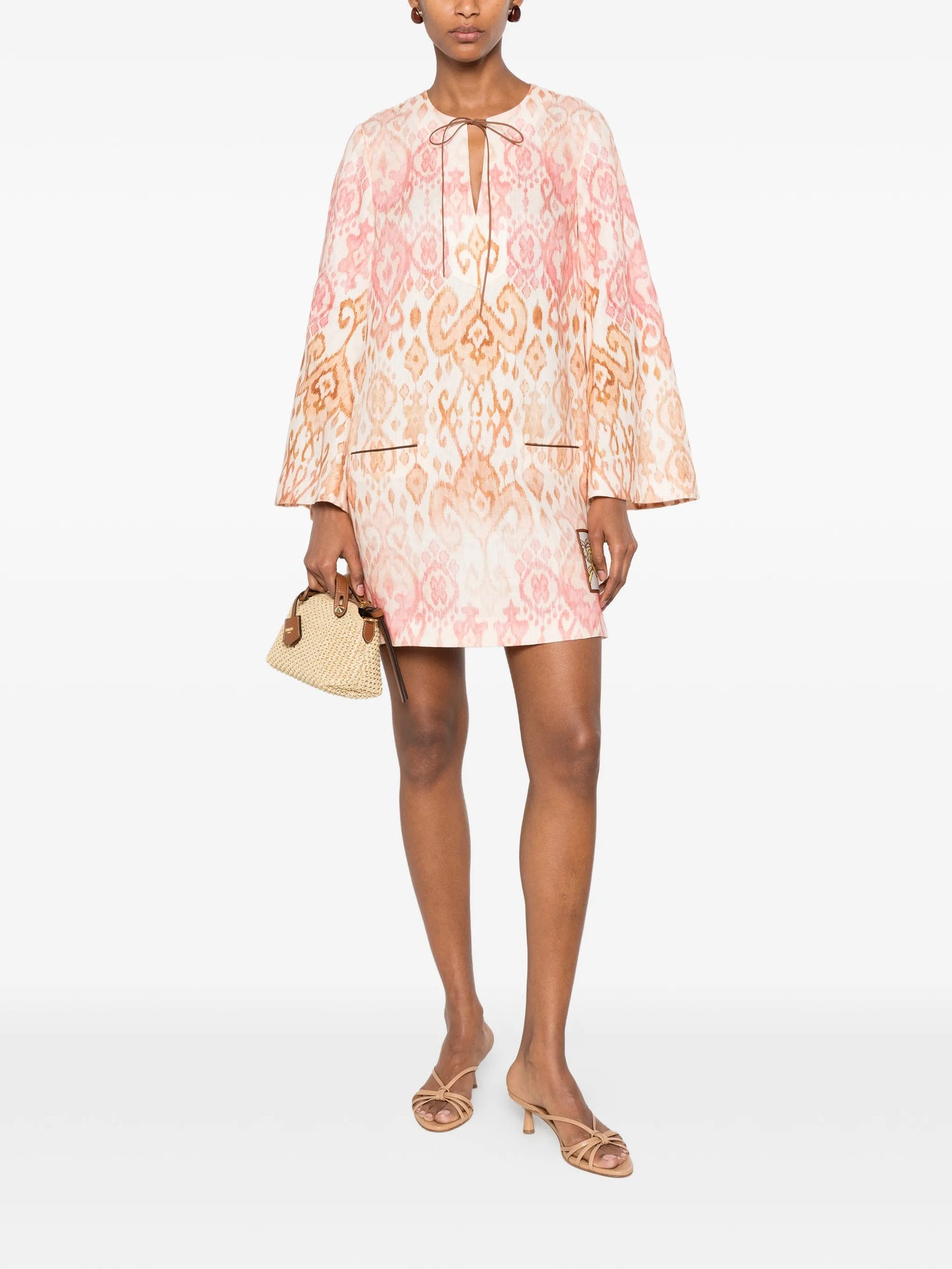 Aster ikat-print dress