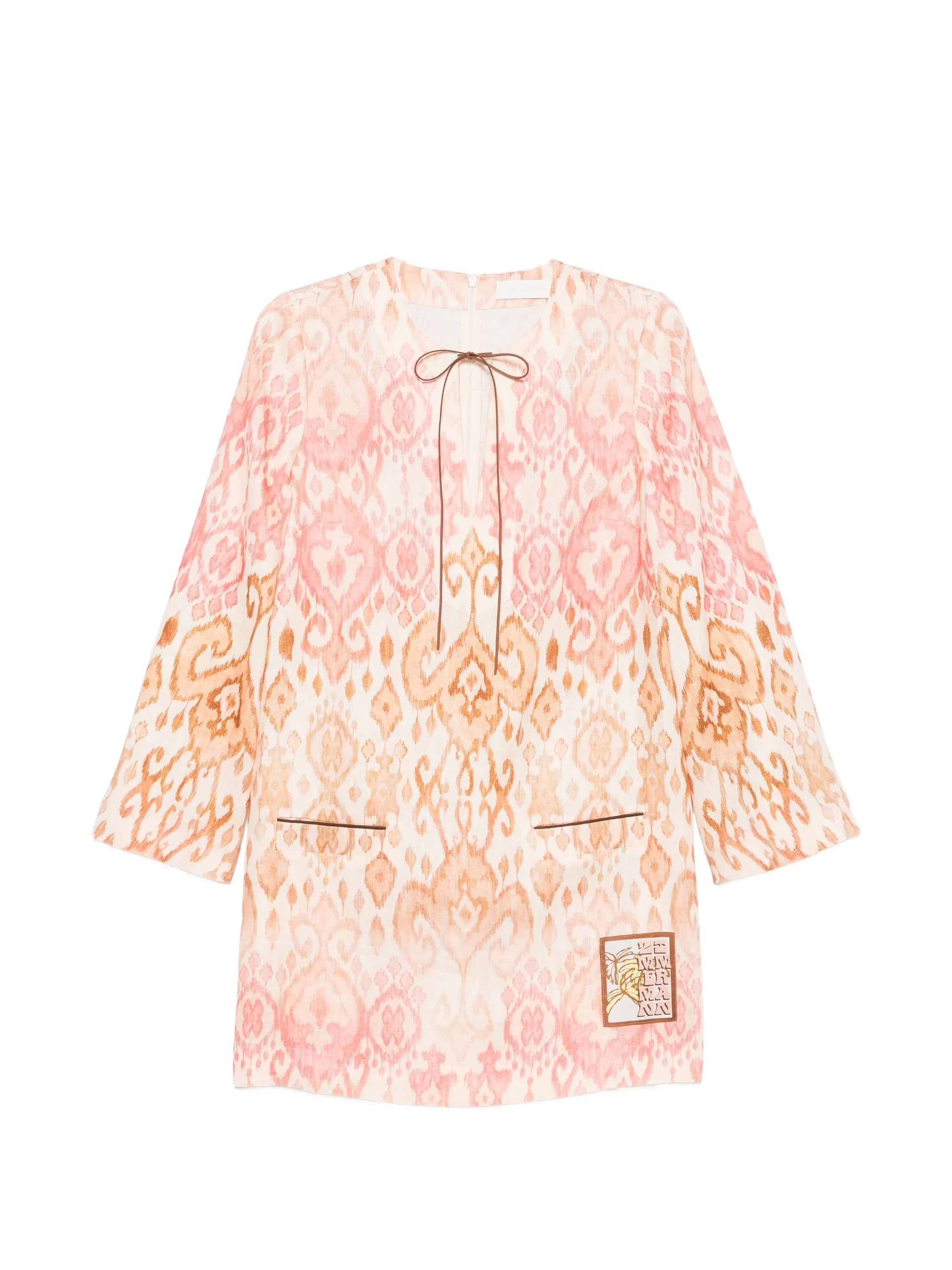 Aster ikat-print dress