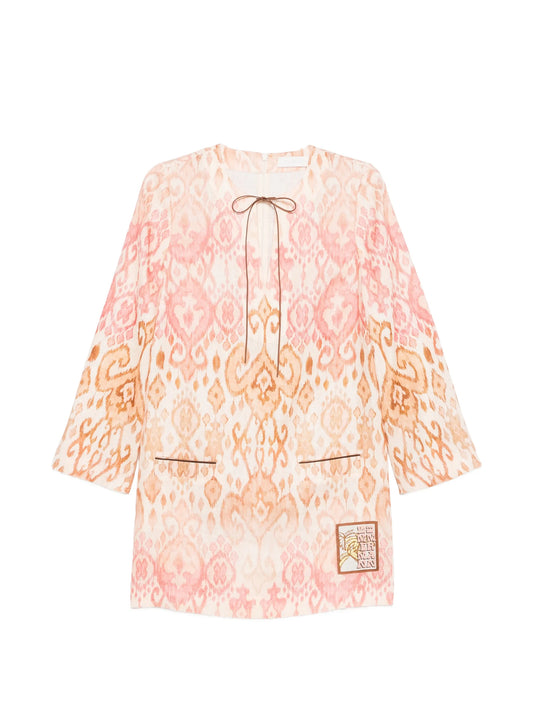 Aster ikat-print dress