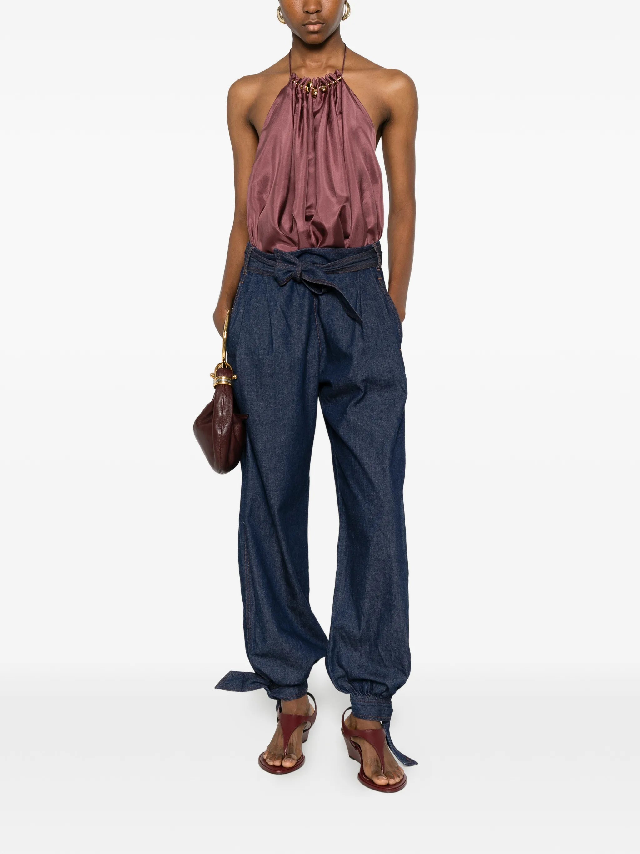 Aster tie-fastening jeans