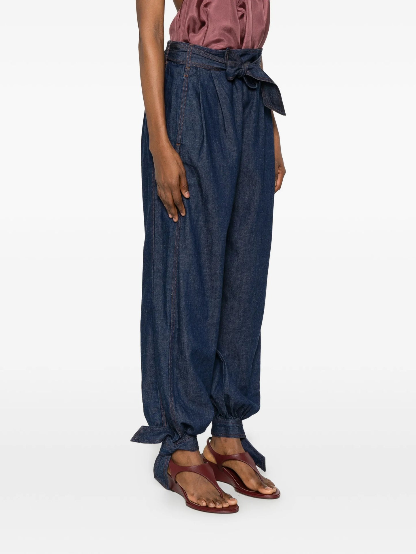 Aster tie-fastening jeans