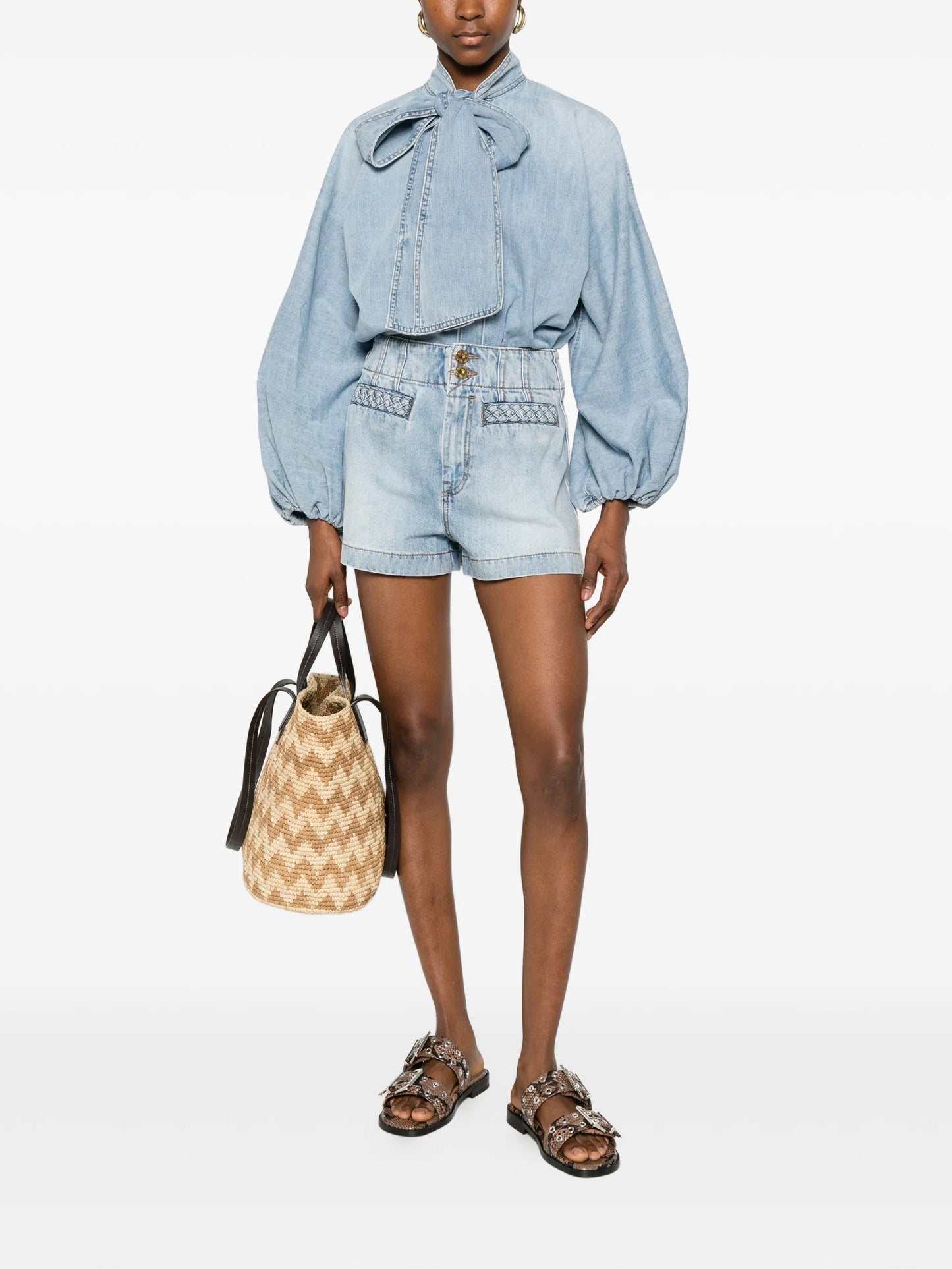 Indra braided-trim shorts