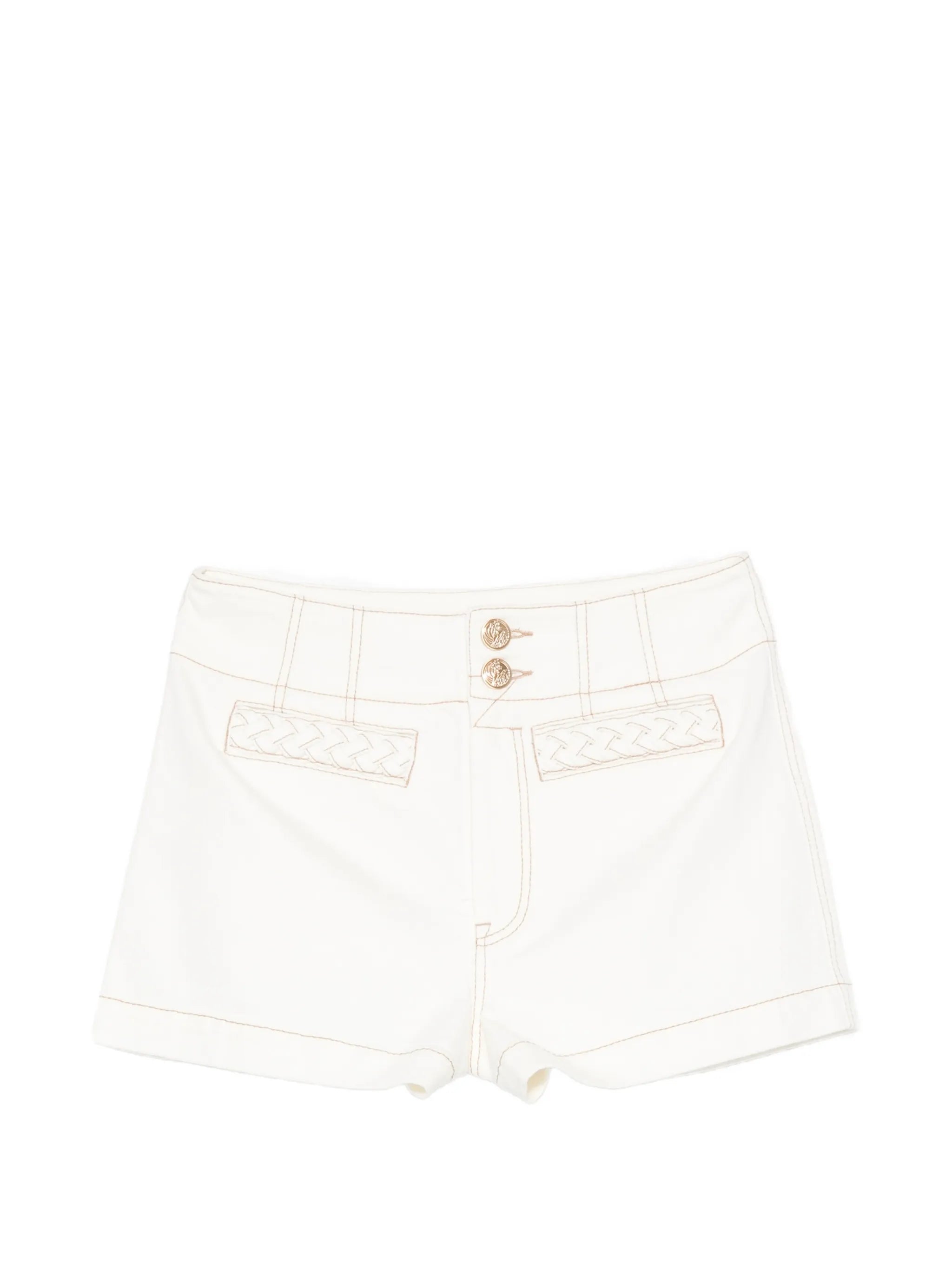 Roselight braided-trim shorts