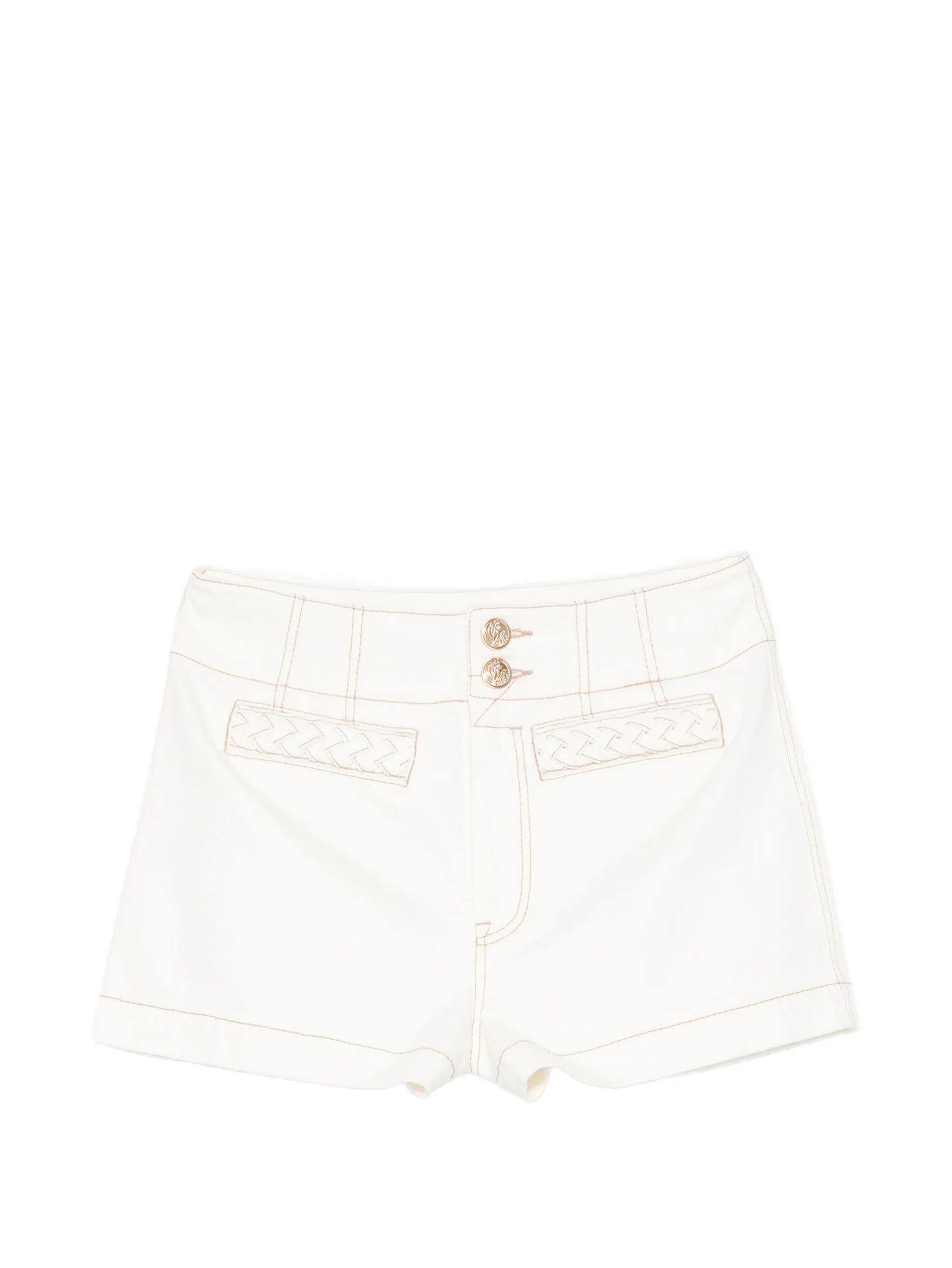 Roselight braided-trim shorts