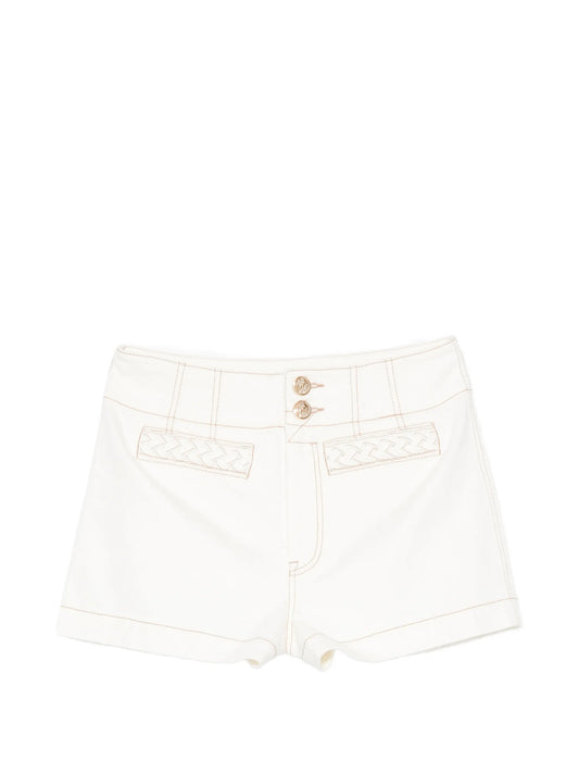 Roselight braided-trim shorts