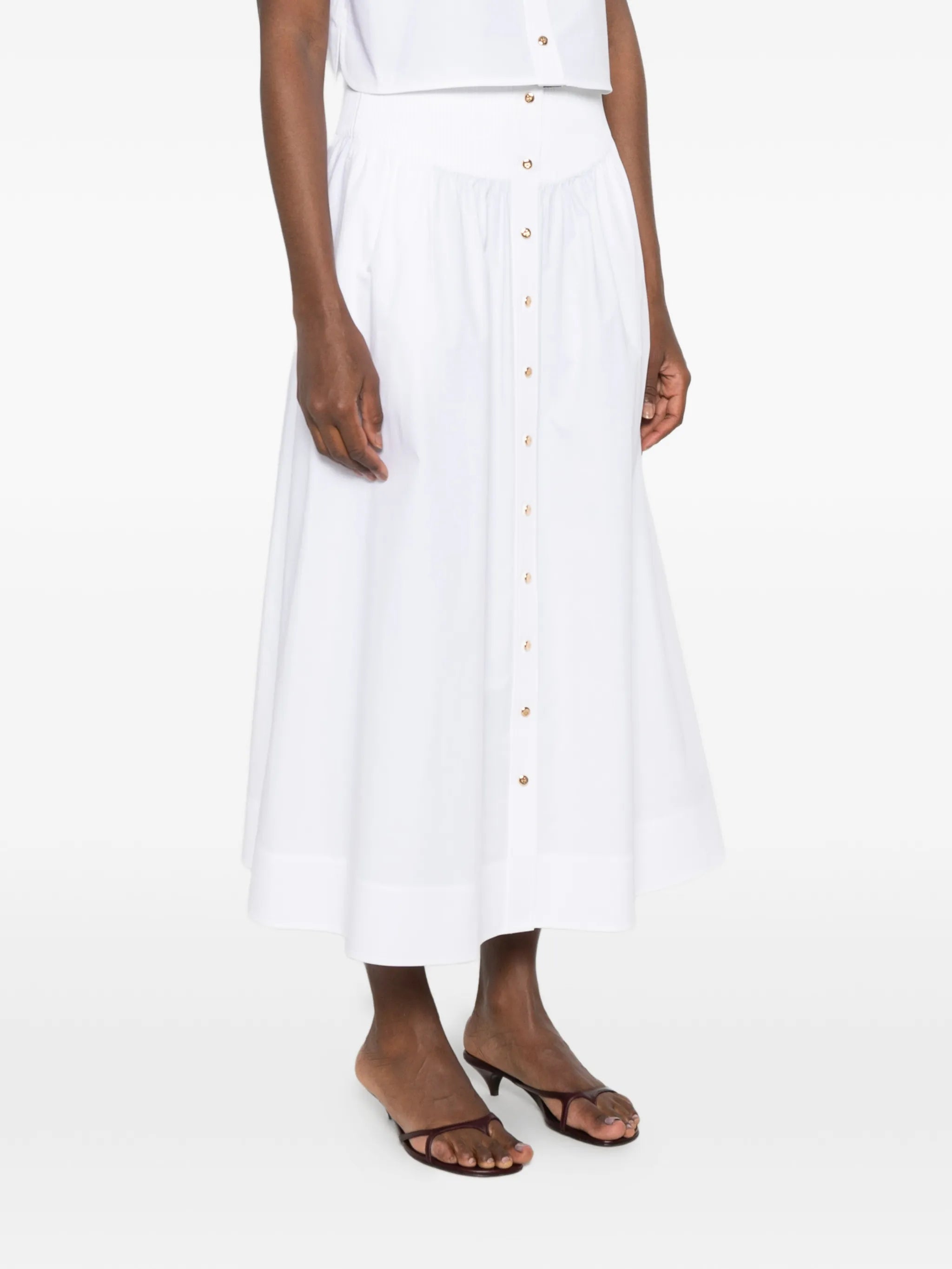 Romy smocked-waist skirt