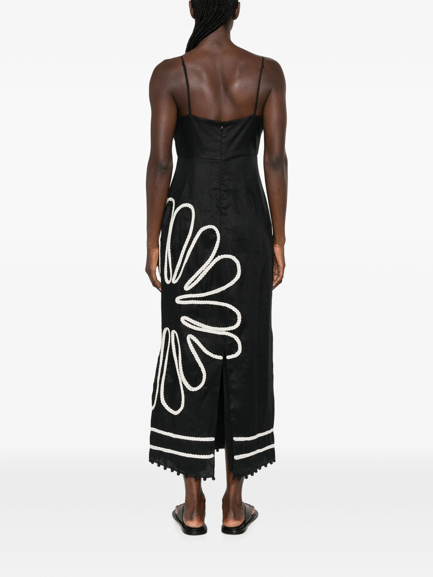 Paloma braided-trim midi dress
