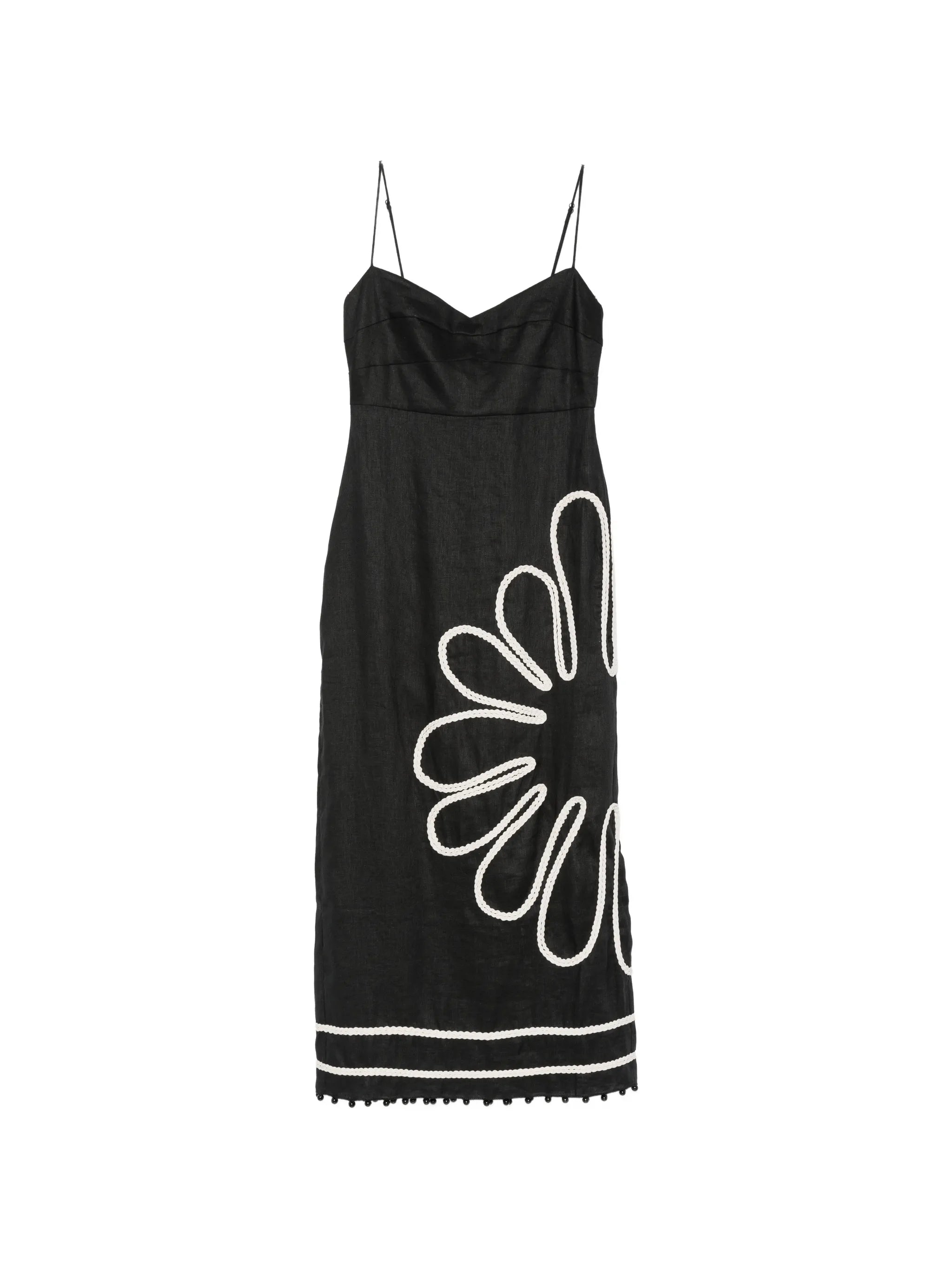 Paloma braided-trim midi dress