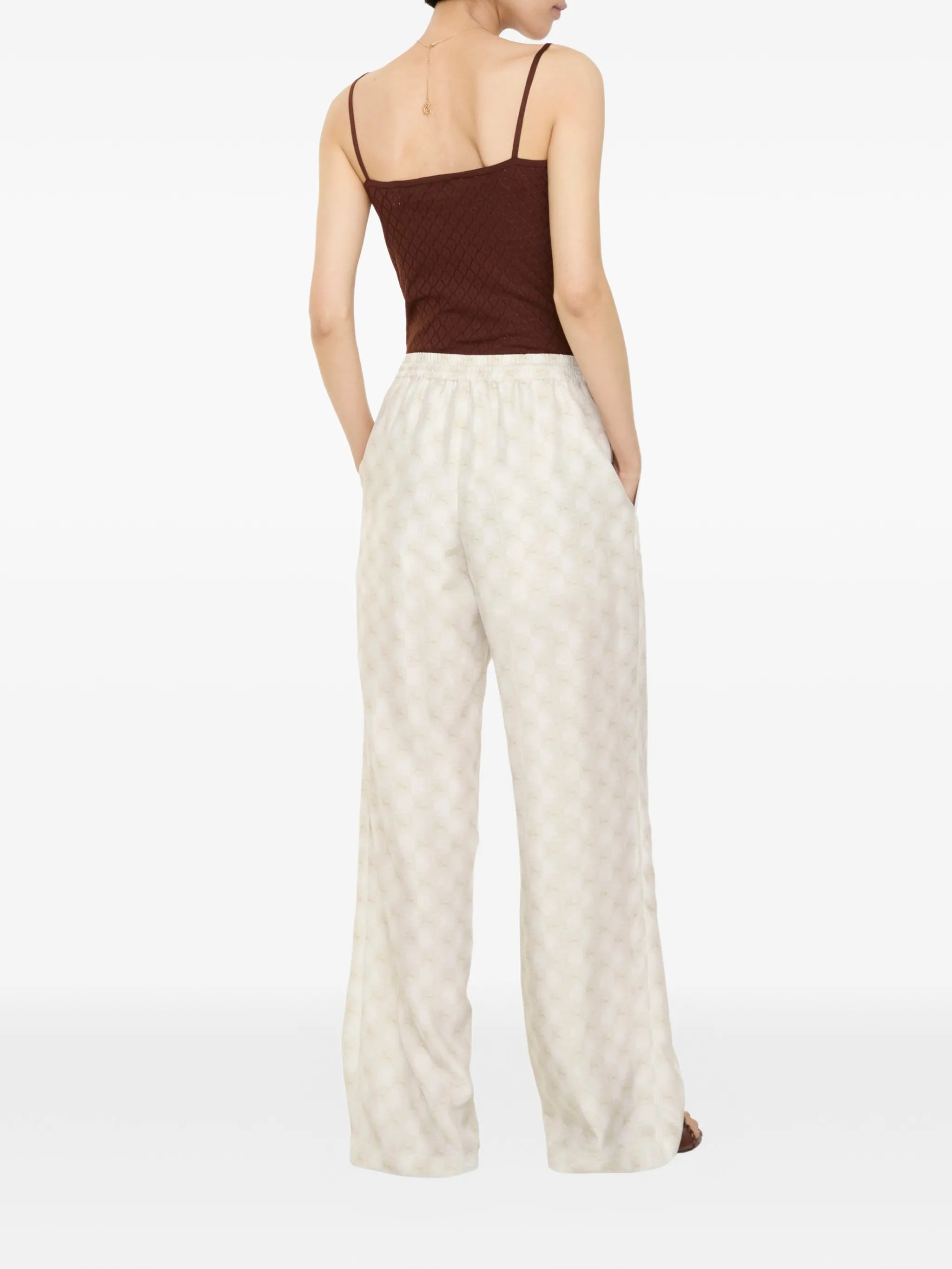 EKD Checkerboard silk pyjama trousers