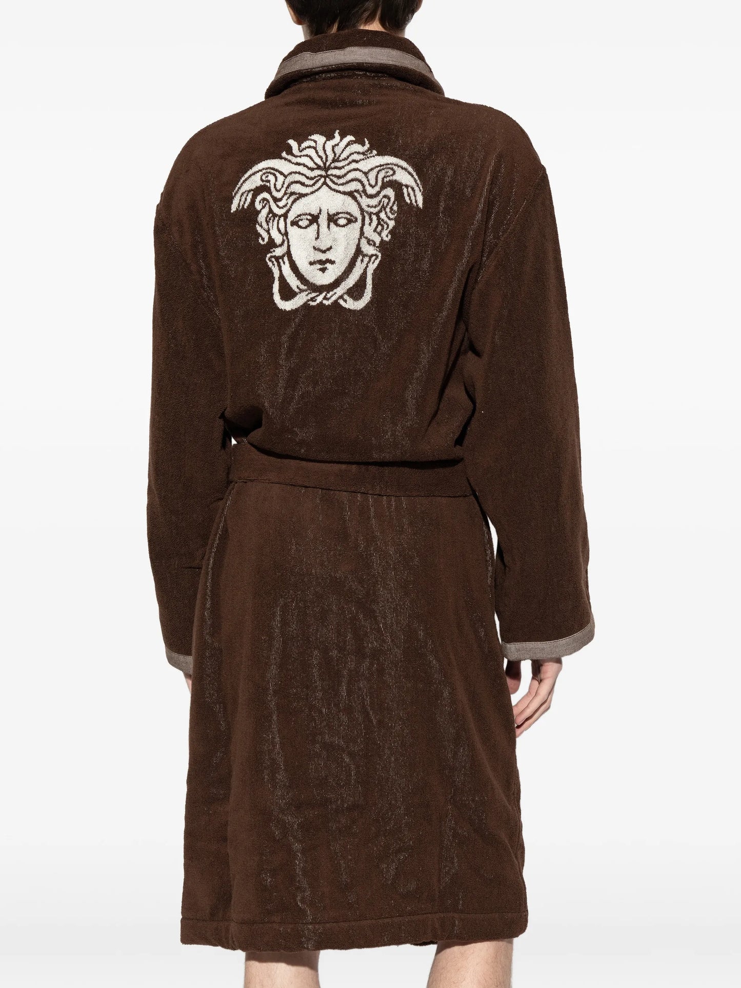 embroidered-graphic cotton bathrobe