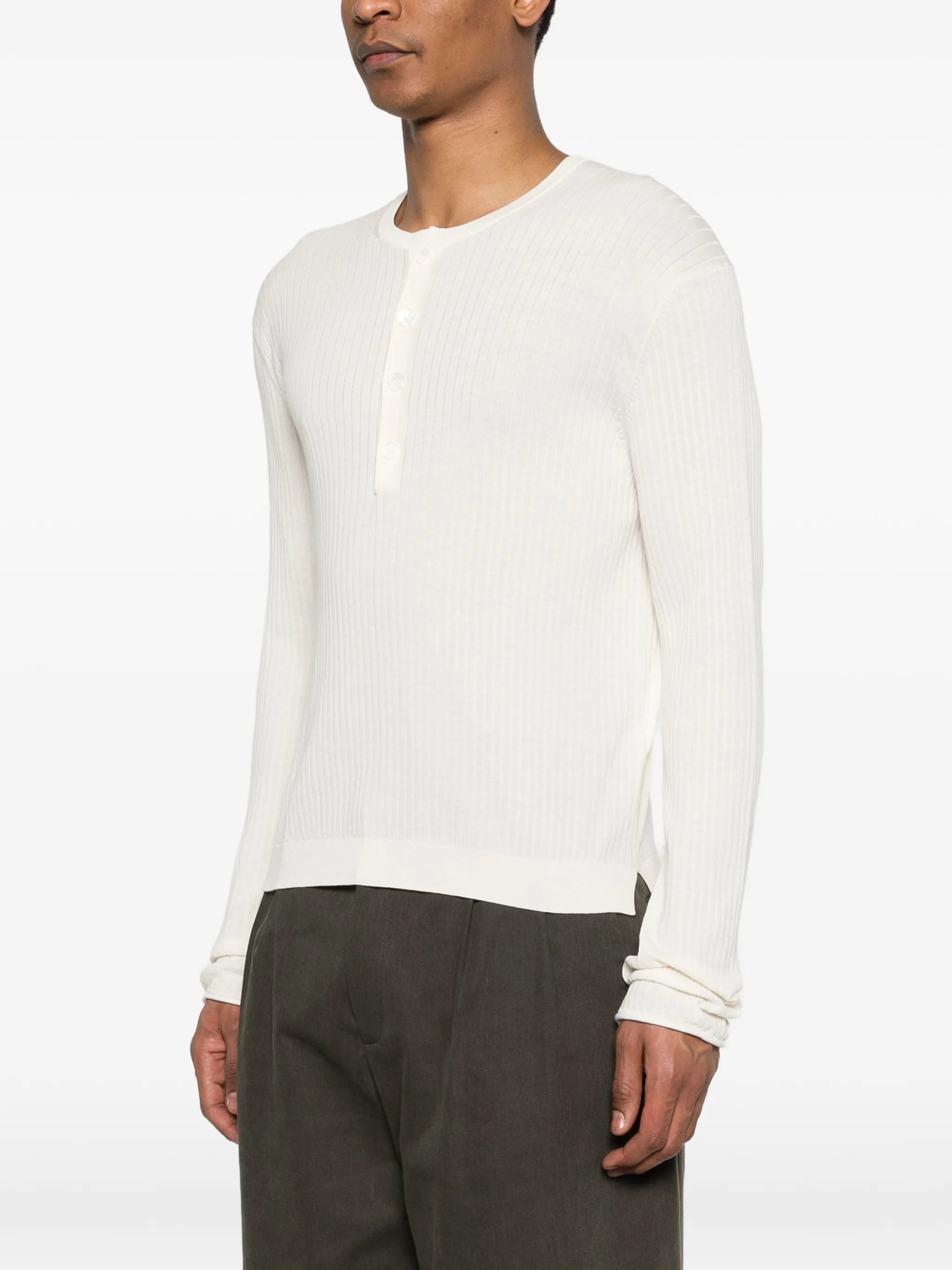 ribbed-knit T-shirt