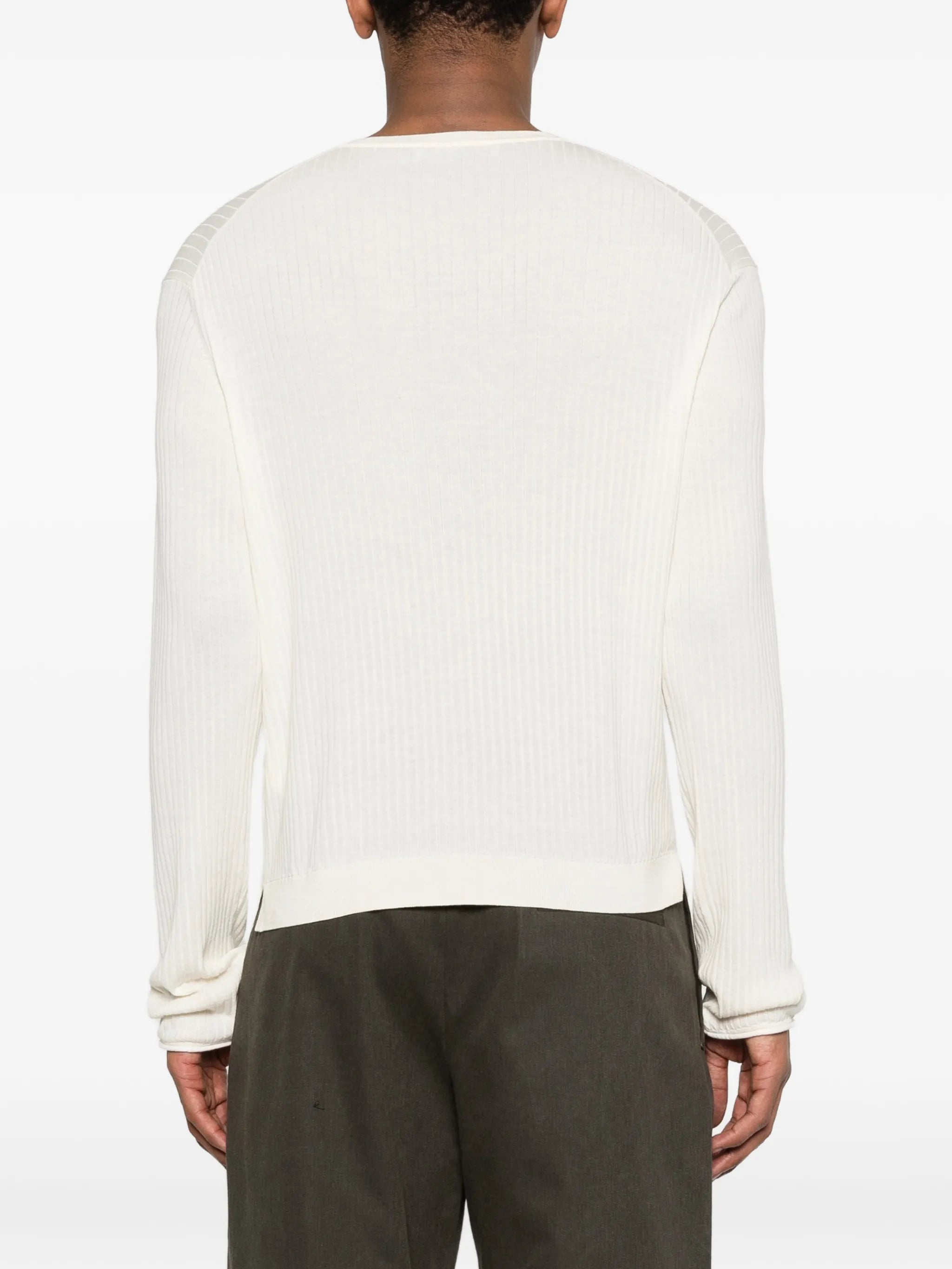 ribbed-knit T-shirt