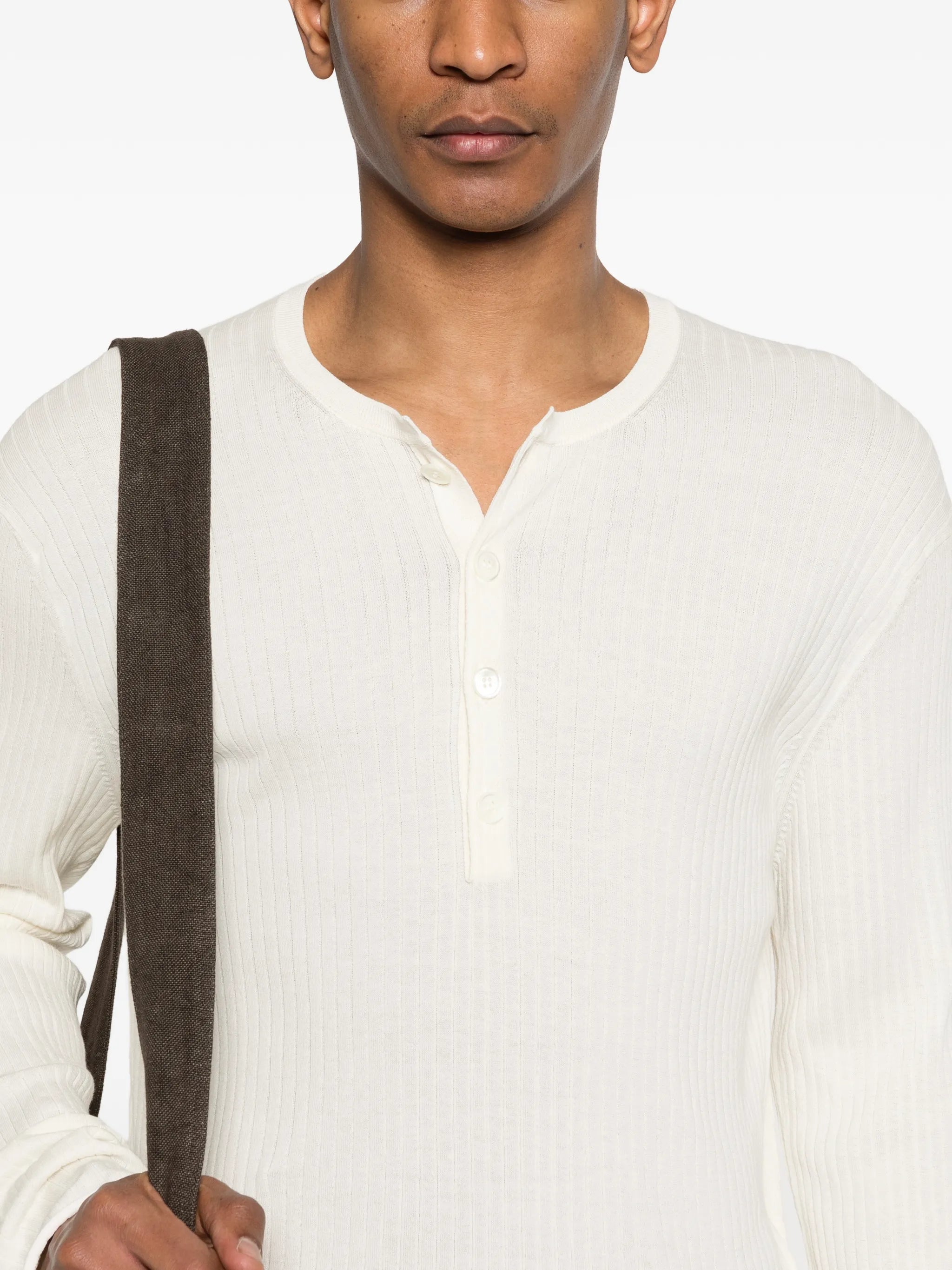 ribbed-knit T-shirt