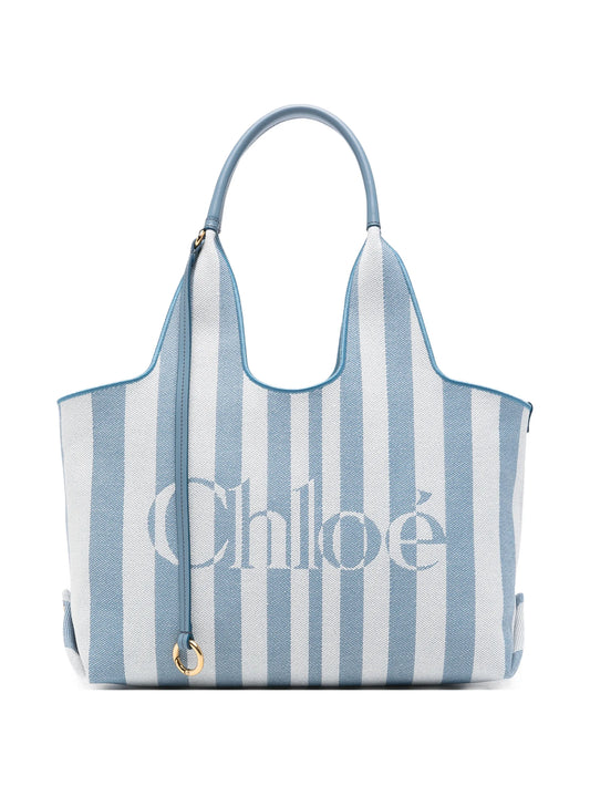 small Stripy east-west tote bag