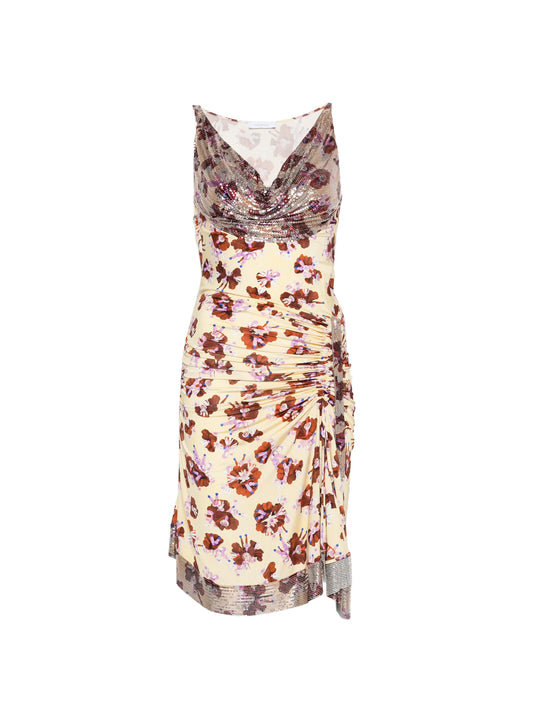 floral-print mini dress