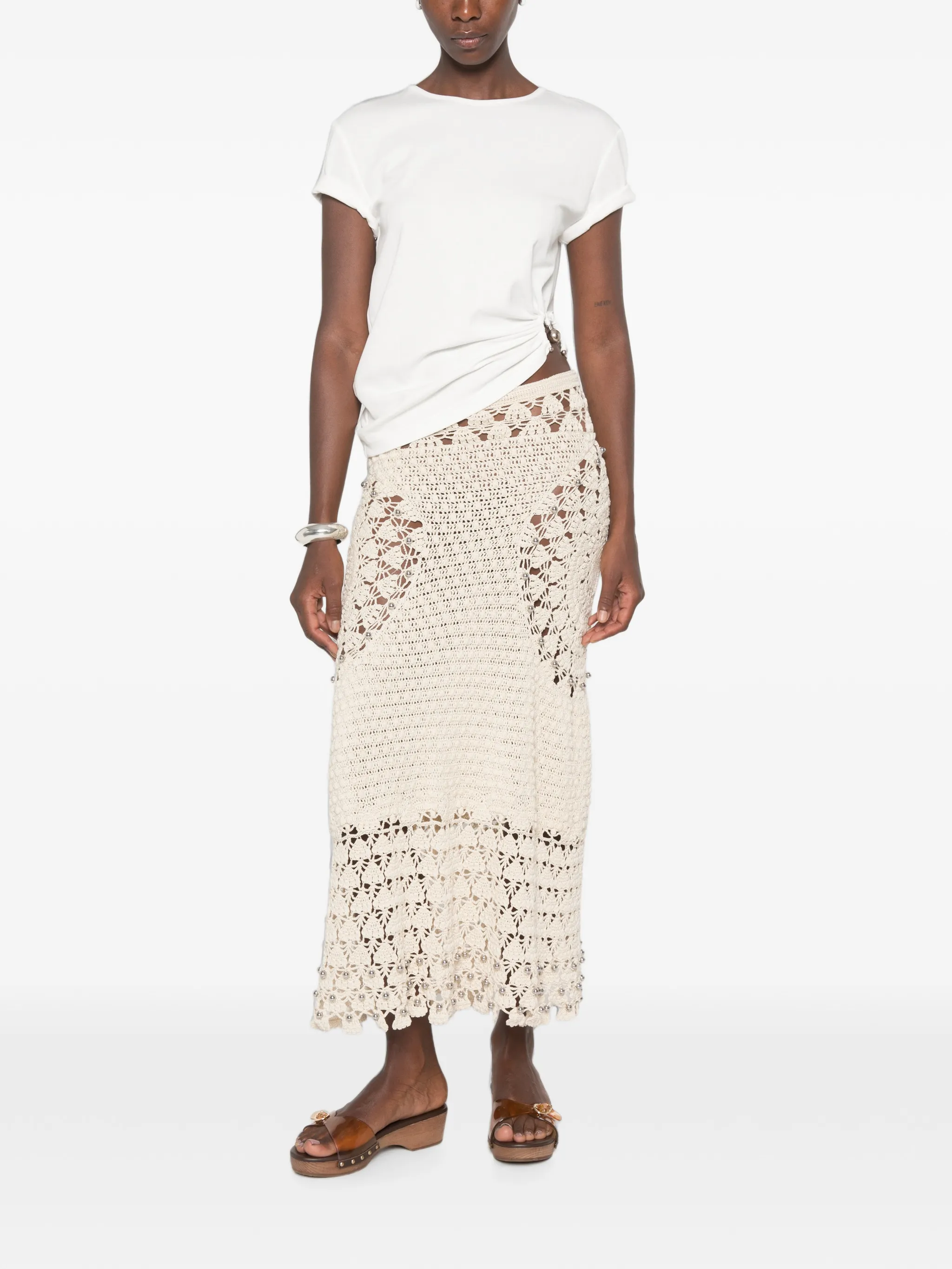 handmade midi skirt in crochet