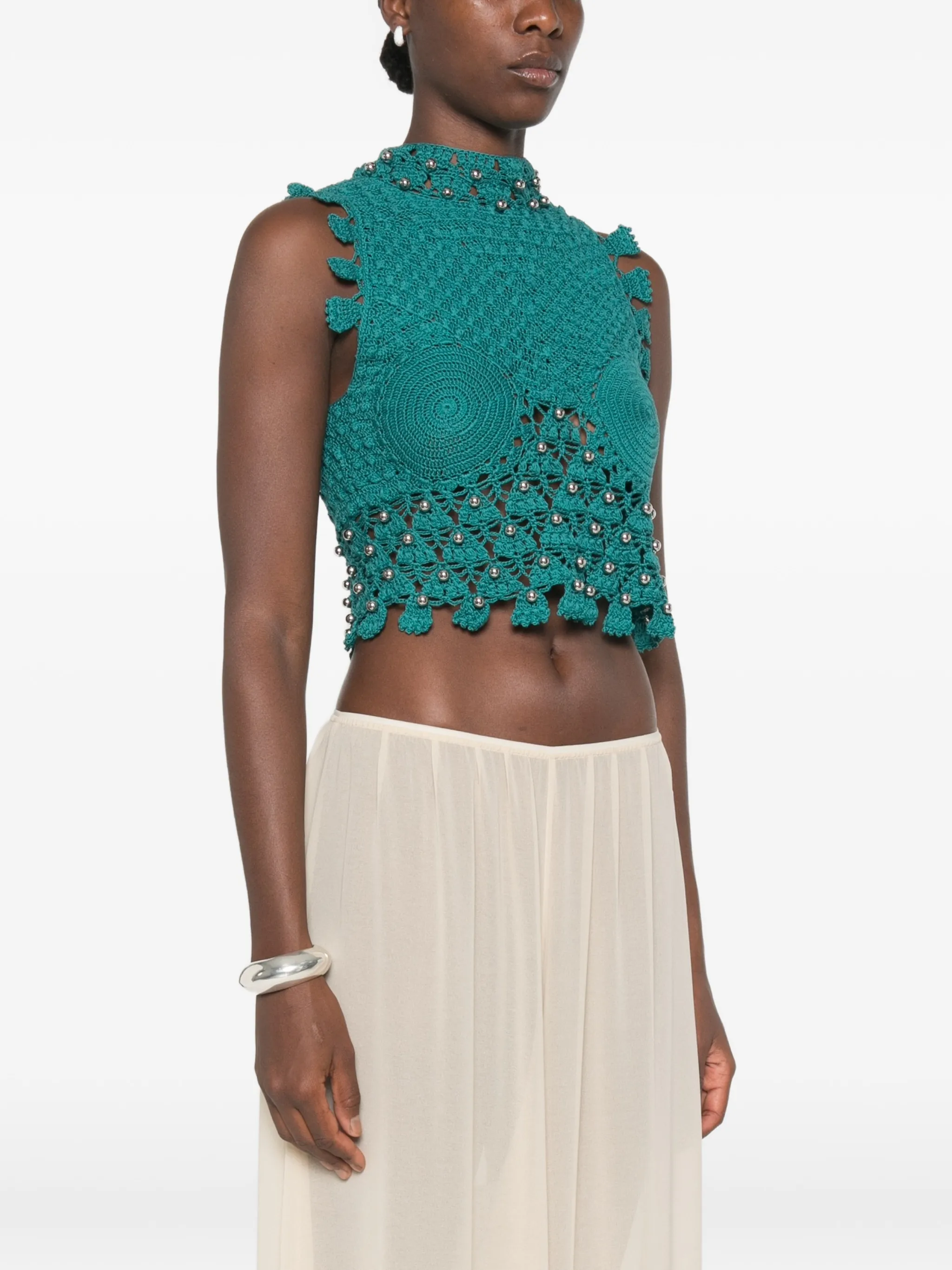 handmade sleeveless top in crochet