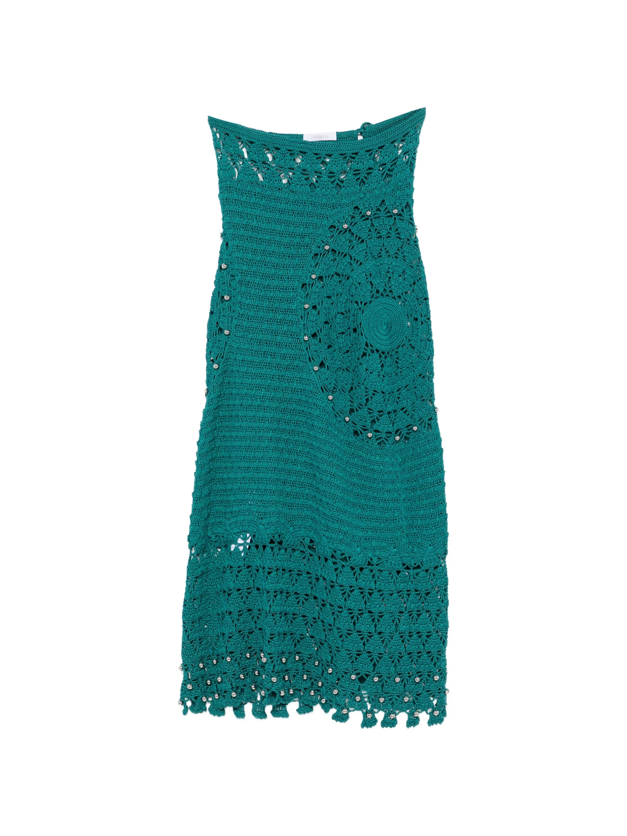 bead-embellished midi skirt