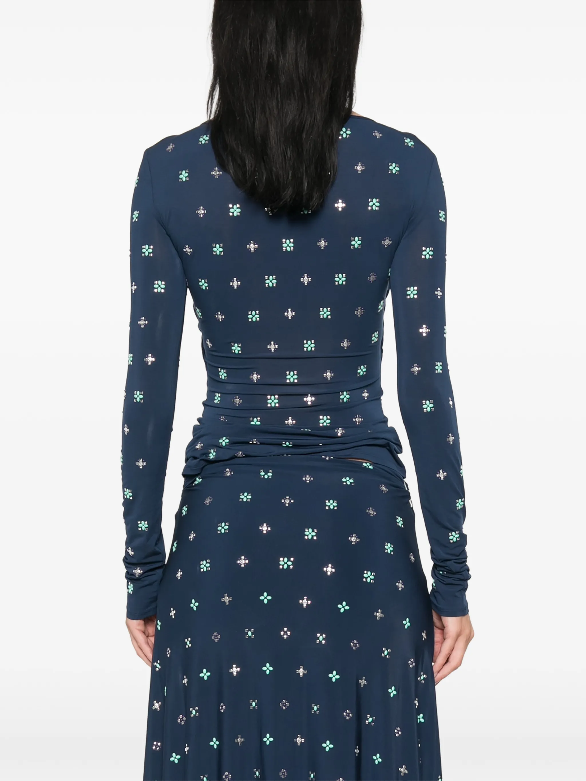 embellished keyhole T-shirt