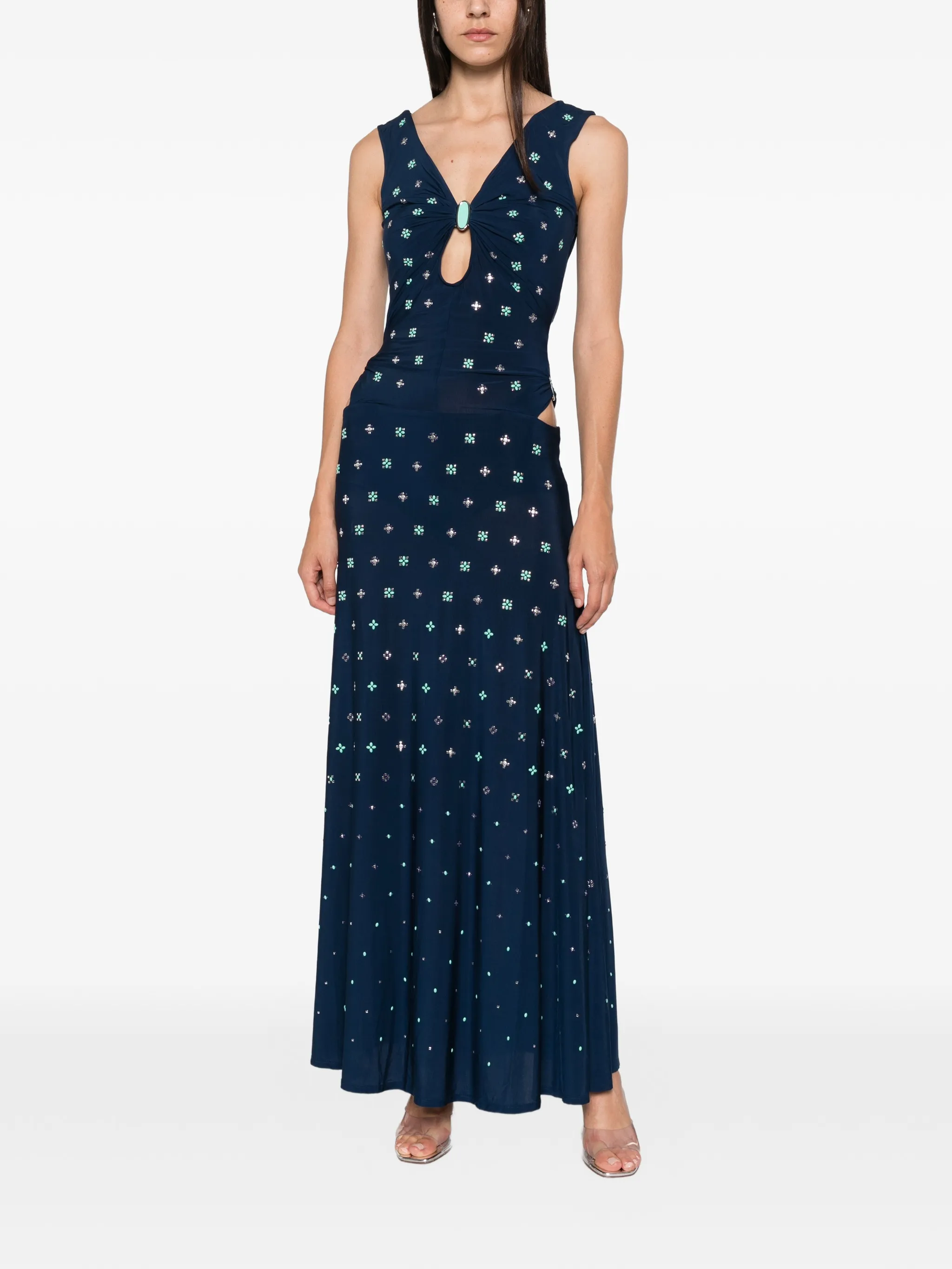 embellished cut-out maxi dress